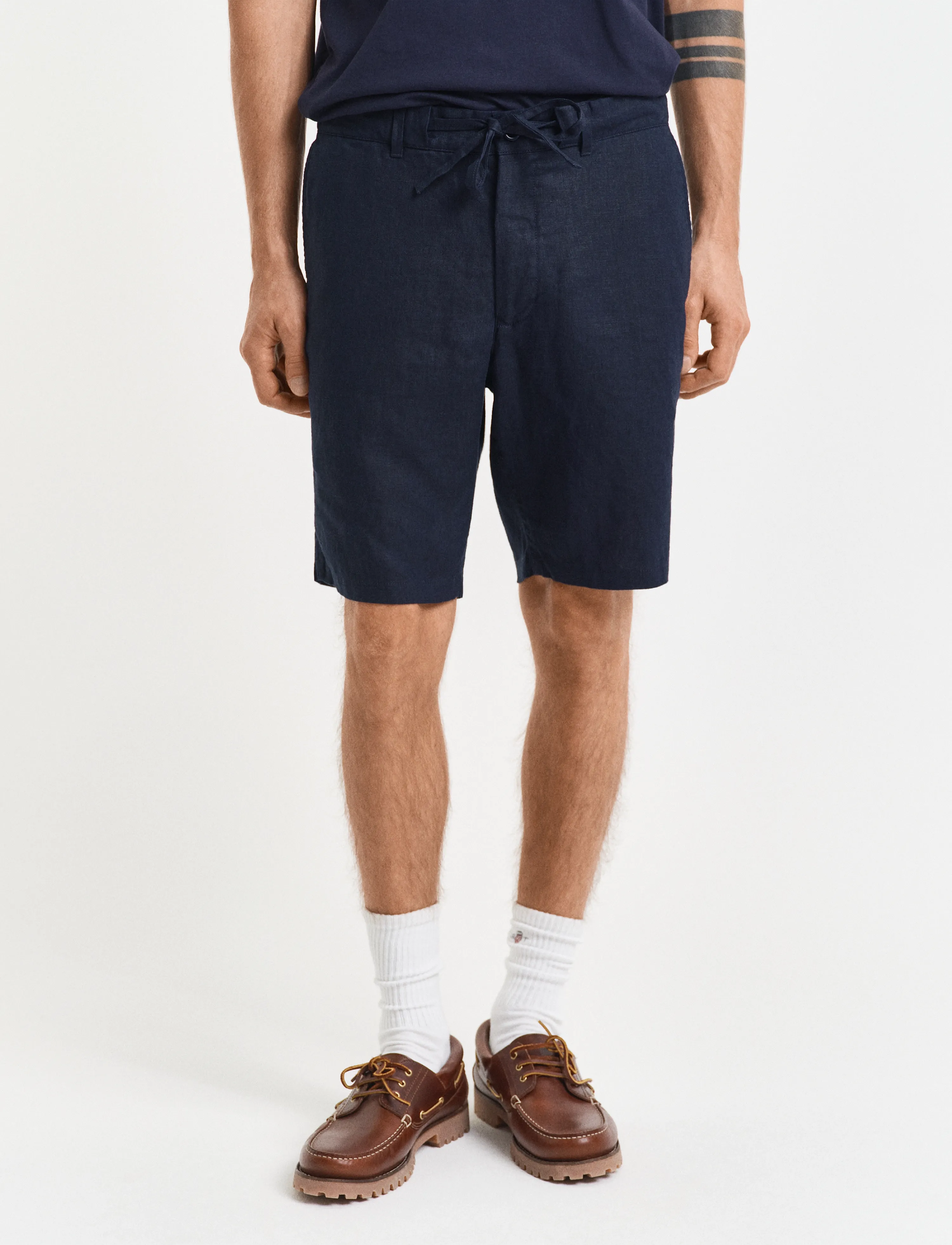 Gant - RELAXED LINEN DS SHORTS - hørshorts - evening blue - 3