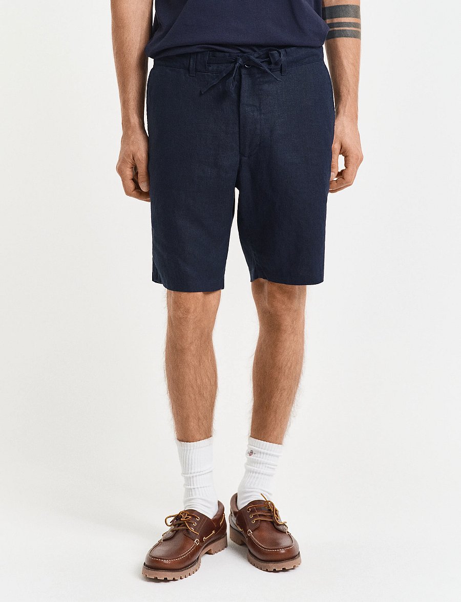 Gant - RELAXED LINEN DS SHORTS - leinen-shorts - evening blue - 3