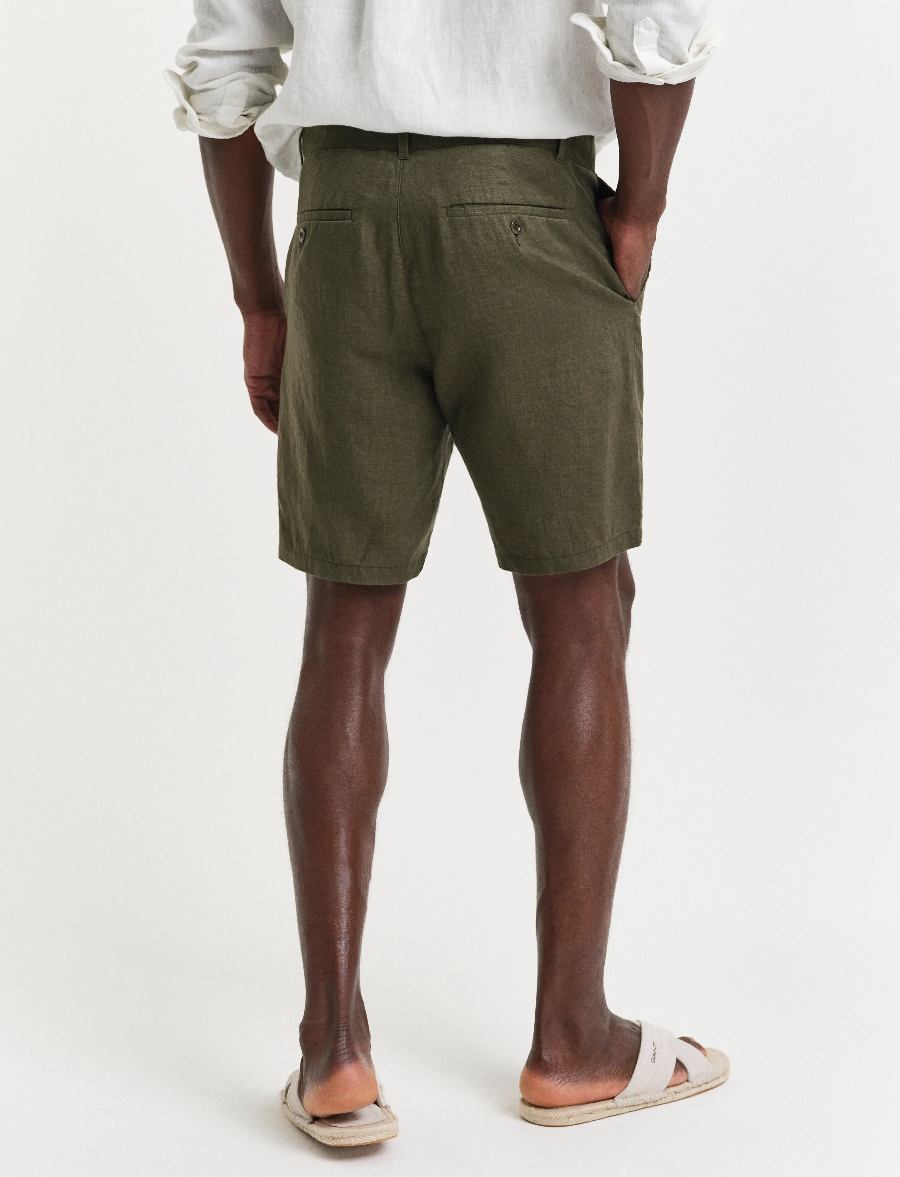 Gant - RELAXED LINEN DS SHORTS - vacation essentials - juniper green - 2