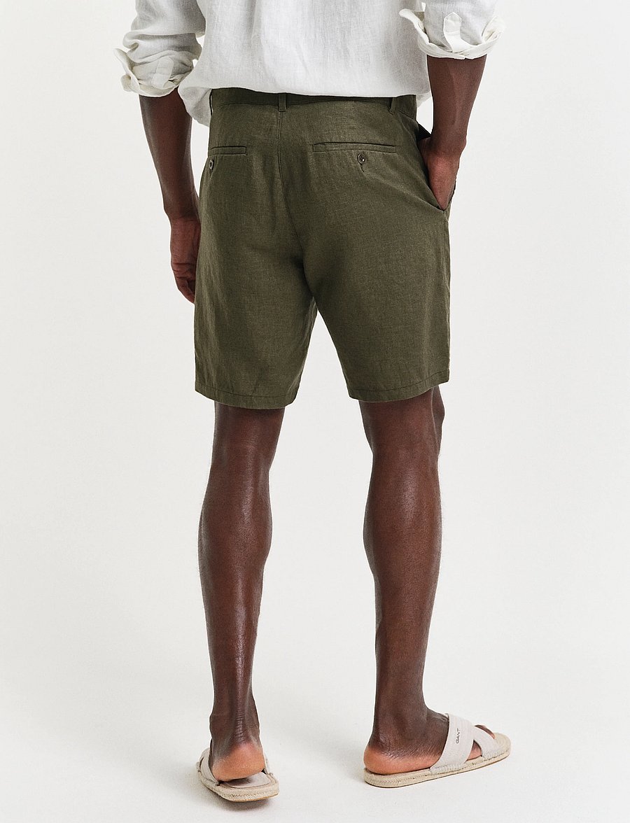 Gant - RELAXED LINEN DS SHORTS - leinen-shorts - juniper green - 2