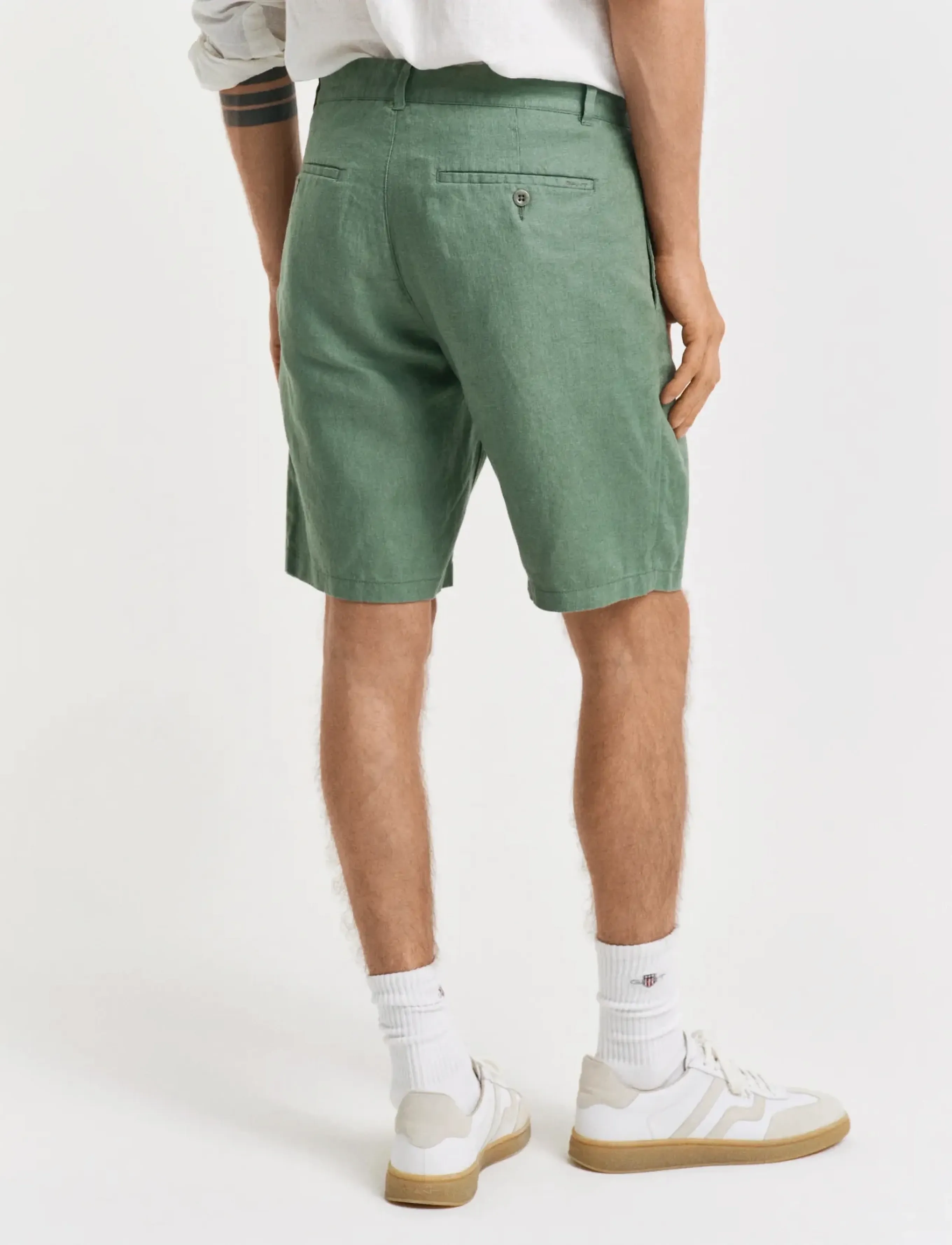 Gant - RELAXED LINEN DS SHORTS - linneshorts - kalamata green - 2