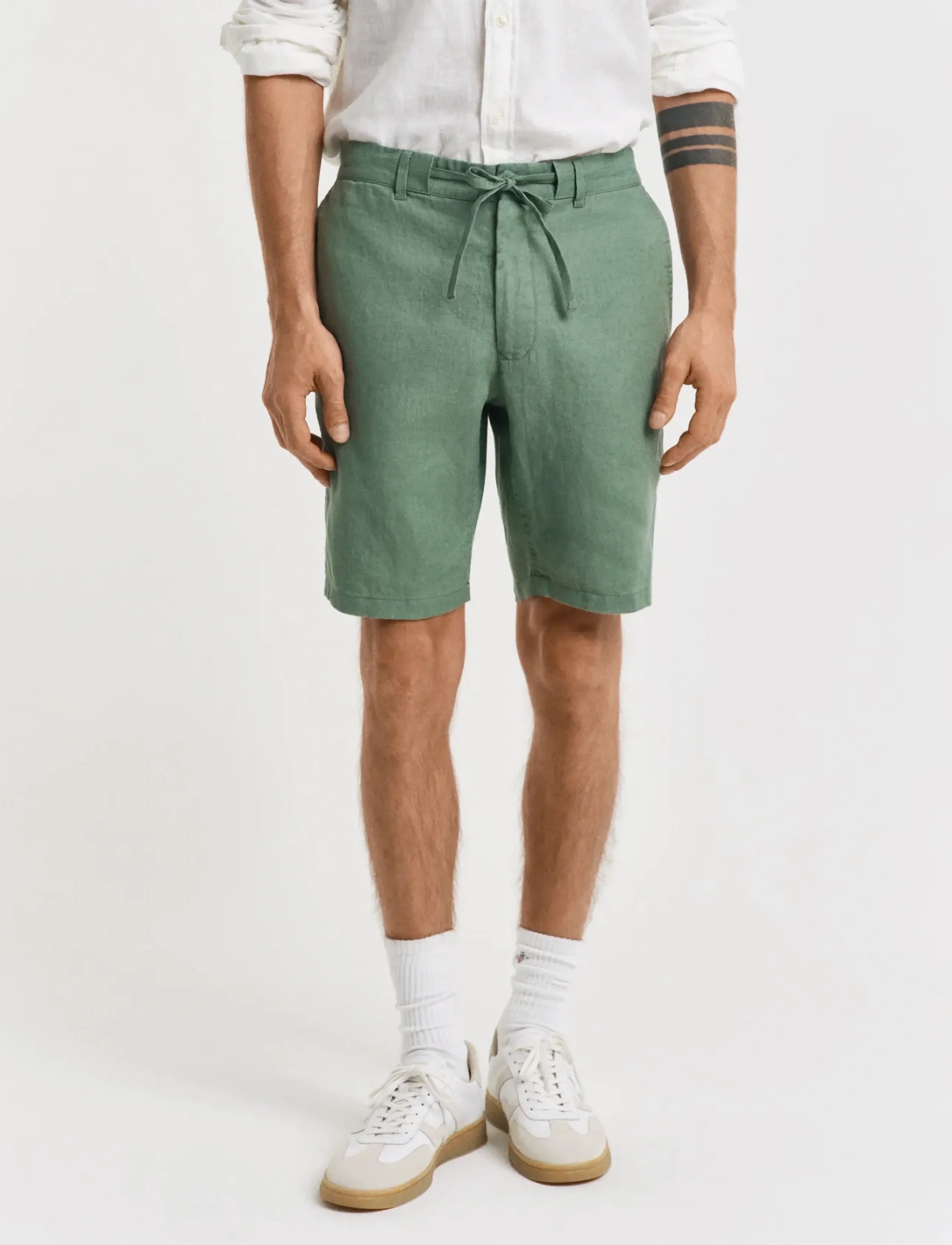 Gant - RELAXED LINEN DS SHORTS - leinen-shorts - kalamata green - 3
