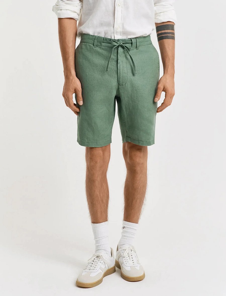Gant - RELAXED LINEN DS SHORTS - leinen-shorts - kalamata green - 3
