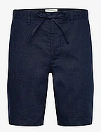 RELAXED LINEN DS SHORTS - MARINE