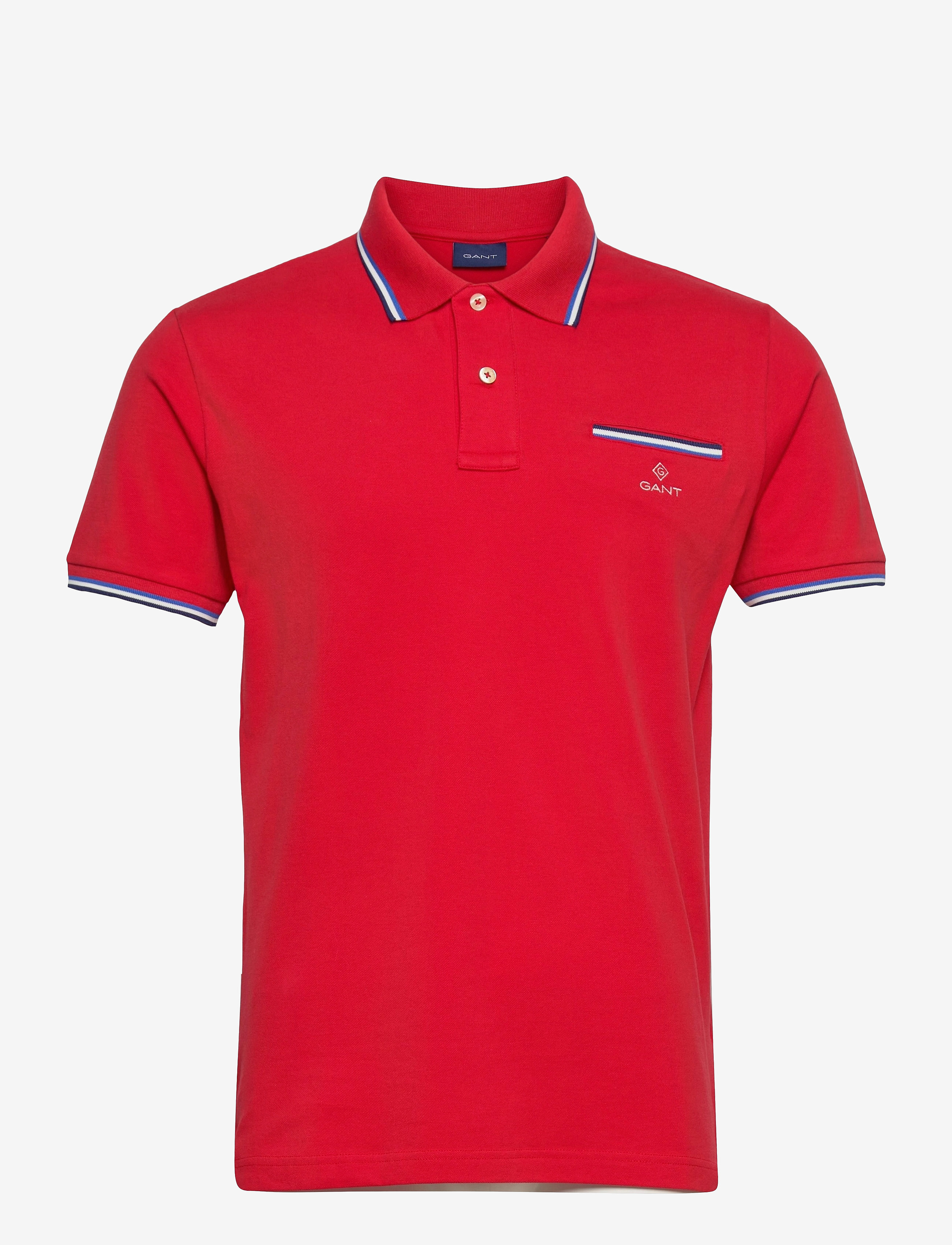 GANT - D1. 3-COL TIPPING PIQUE SS RUGGER - bright red - 0