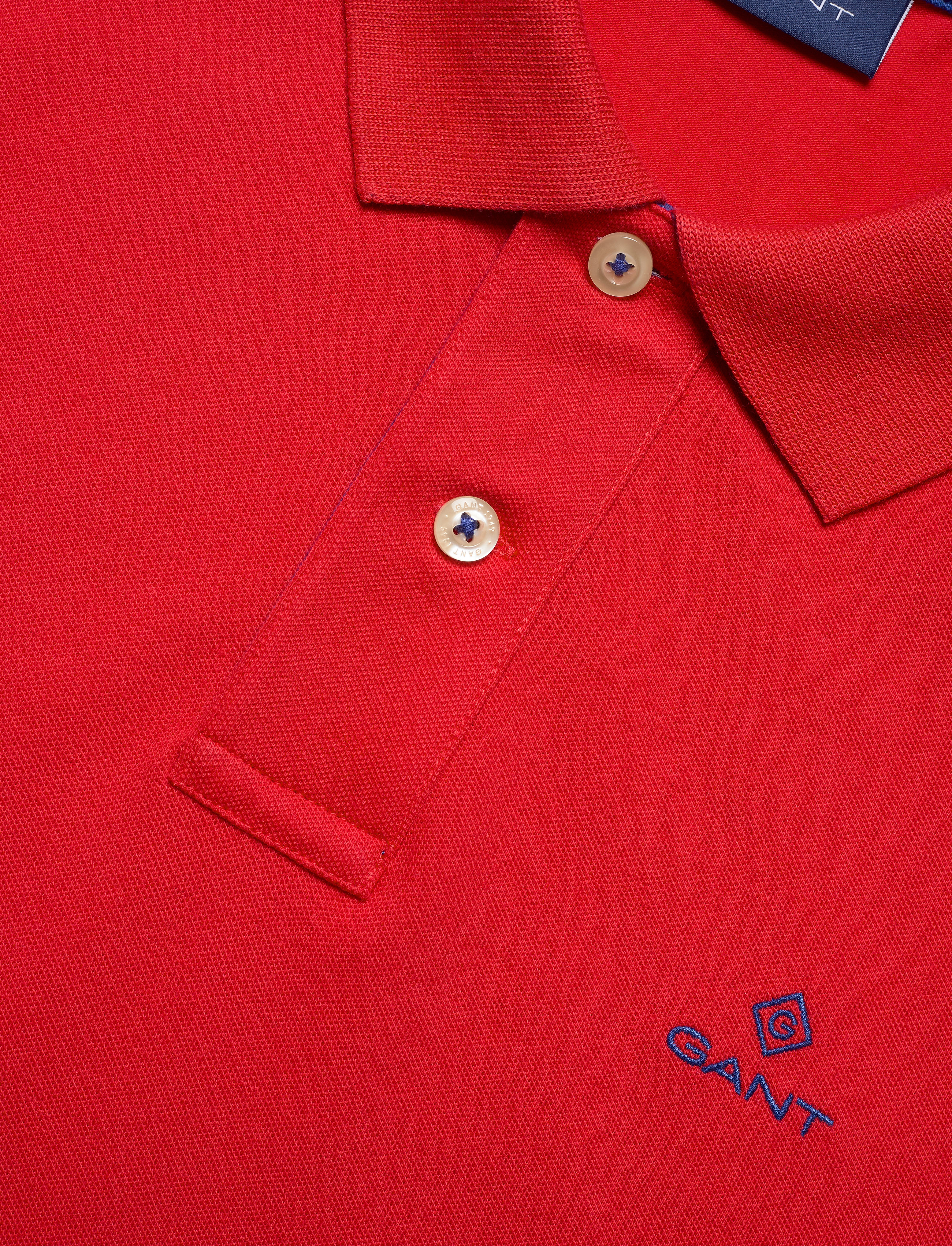 GANT - CONTRAST COLLAR PIQUE SS RUGGER - bright red - 2