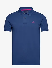 GANT - CONTRAST COLLAR PIQUE SS RUGGER - kortærmede poloer - lake blue - 0