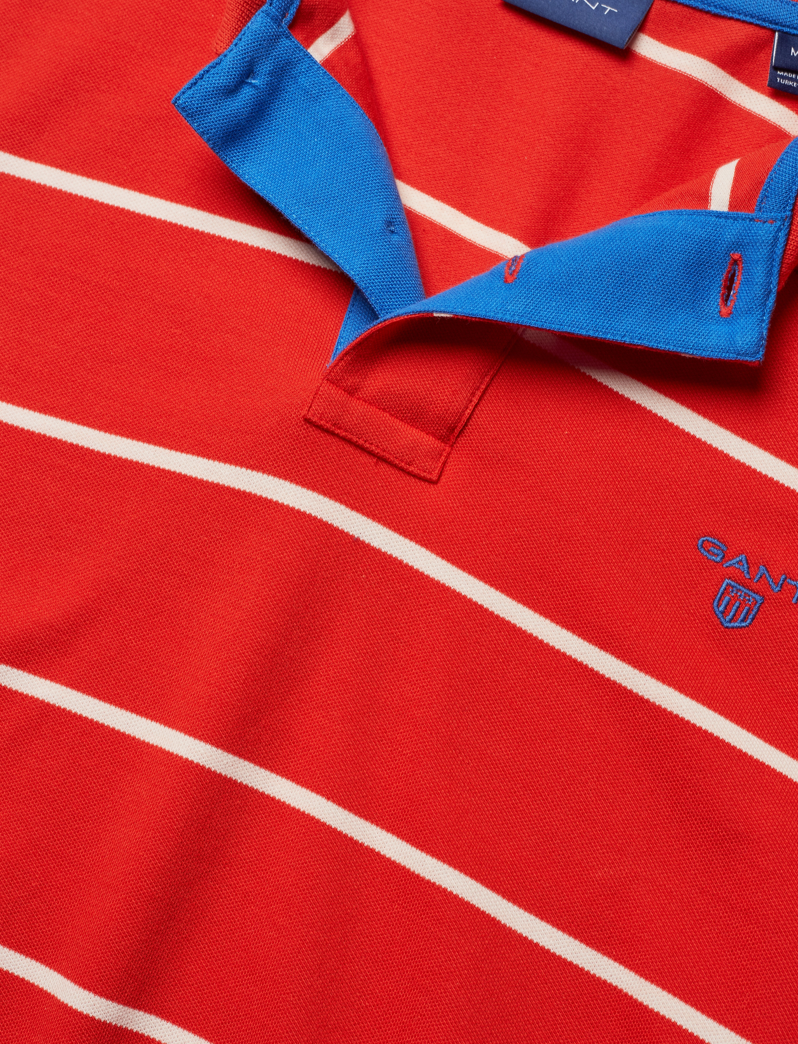 GANT - O1.CONTRAST STRIPE PIQUE SS RUGGER - blood orange - 2