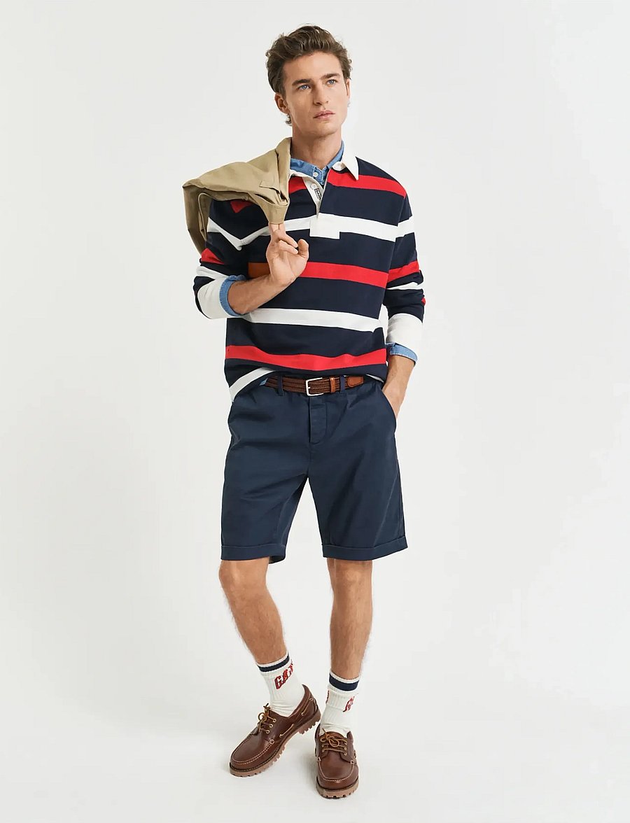 Gant - REG SUNFADED CHINO SHORTS - chinos shorts - evening blue - 0