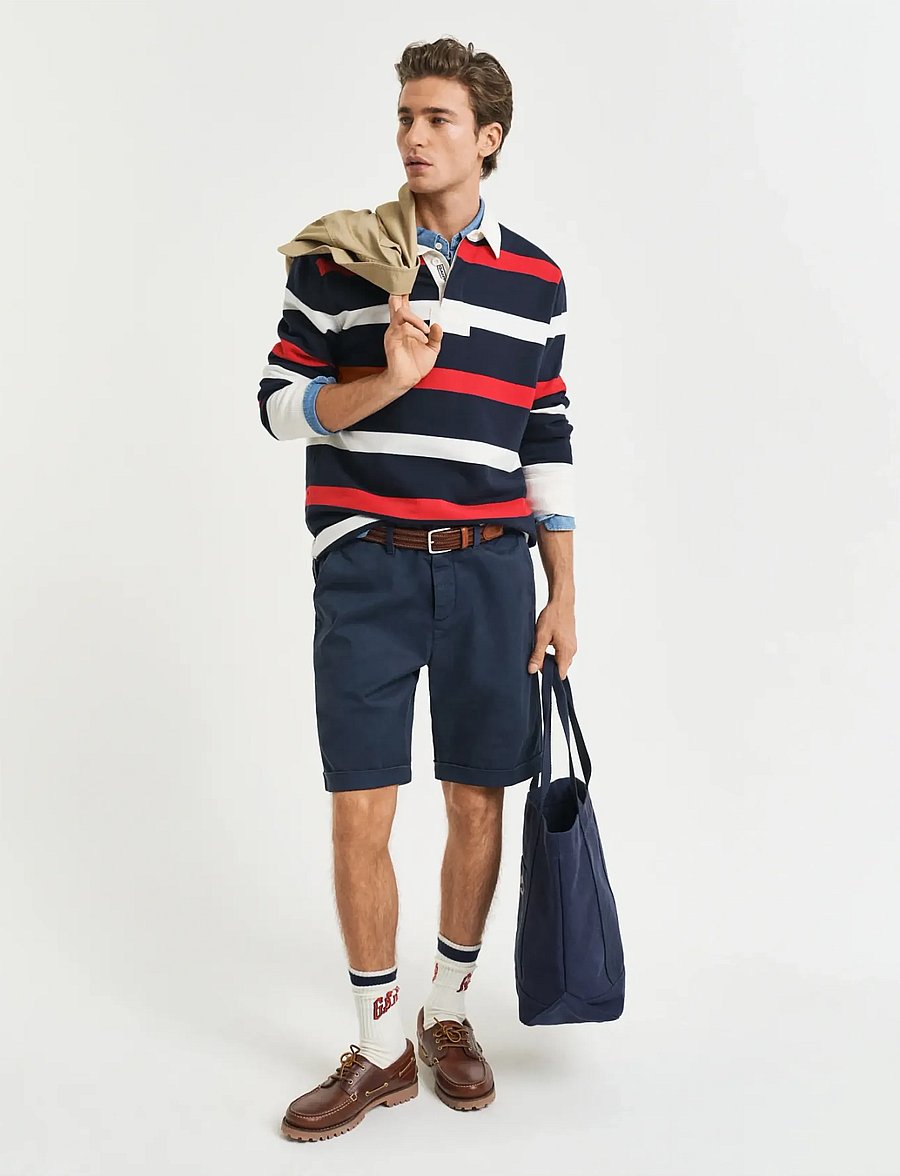 Gant - REG SUNFADED CHINO SHORTS - chinos shorts - evening blue - 4