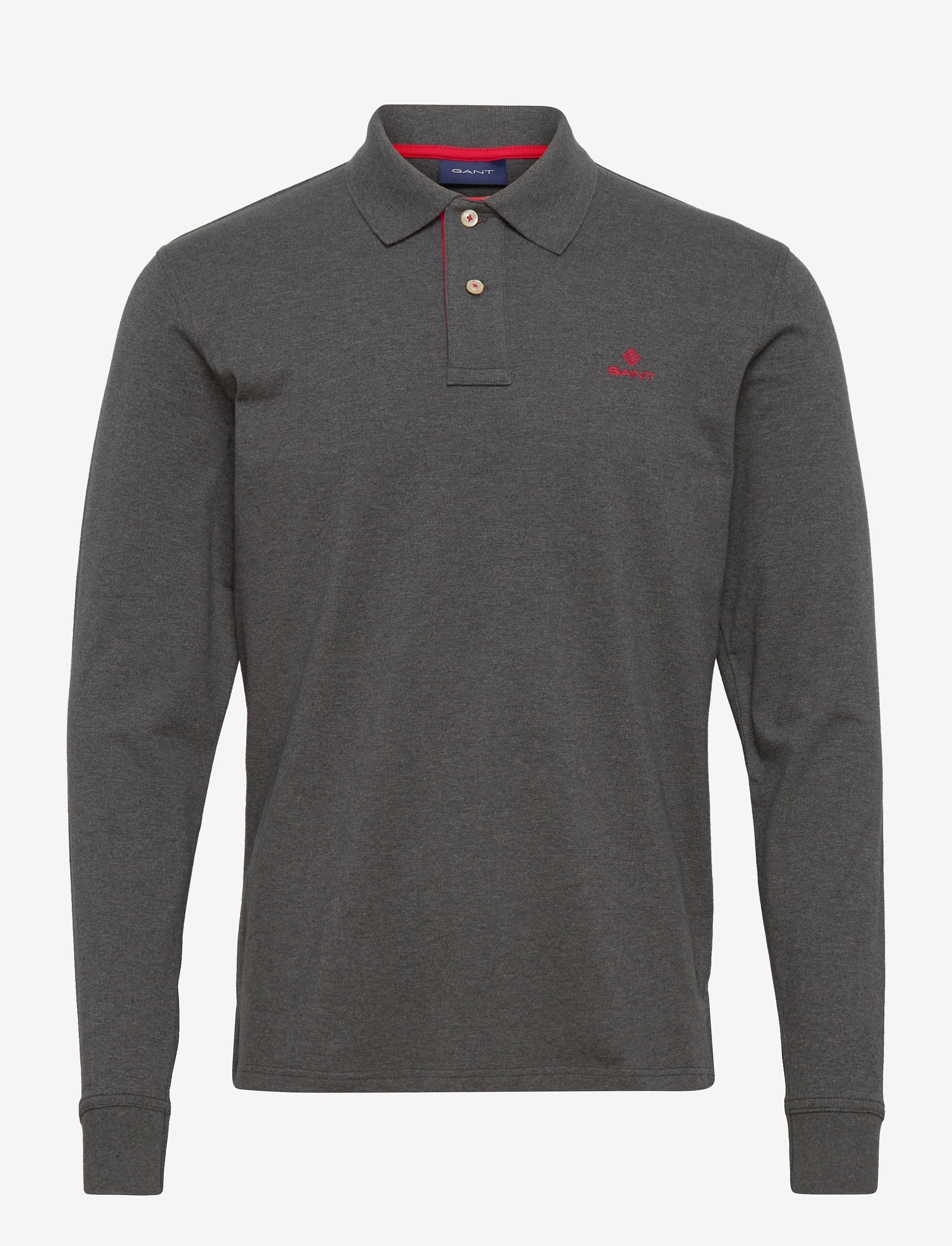 GANT - CONTRAST COLLAR PIQUE LS RUGGER - antracit melange - 0