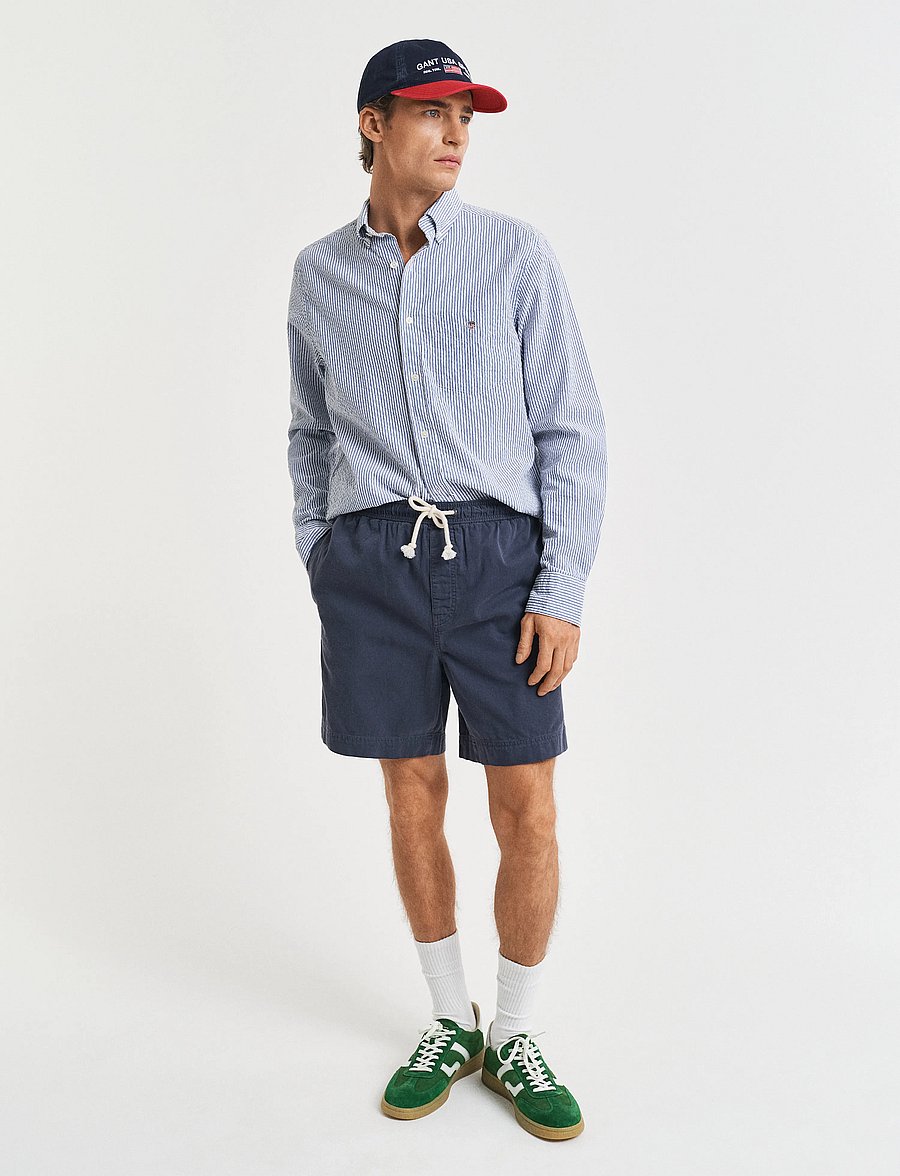 Gant - REG SUNFADED DS SHORTS - lühikesed vabaajapüksid - evening blue - 0