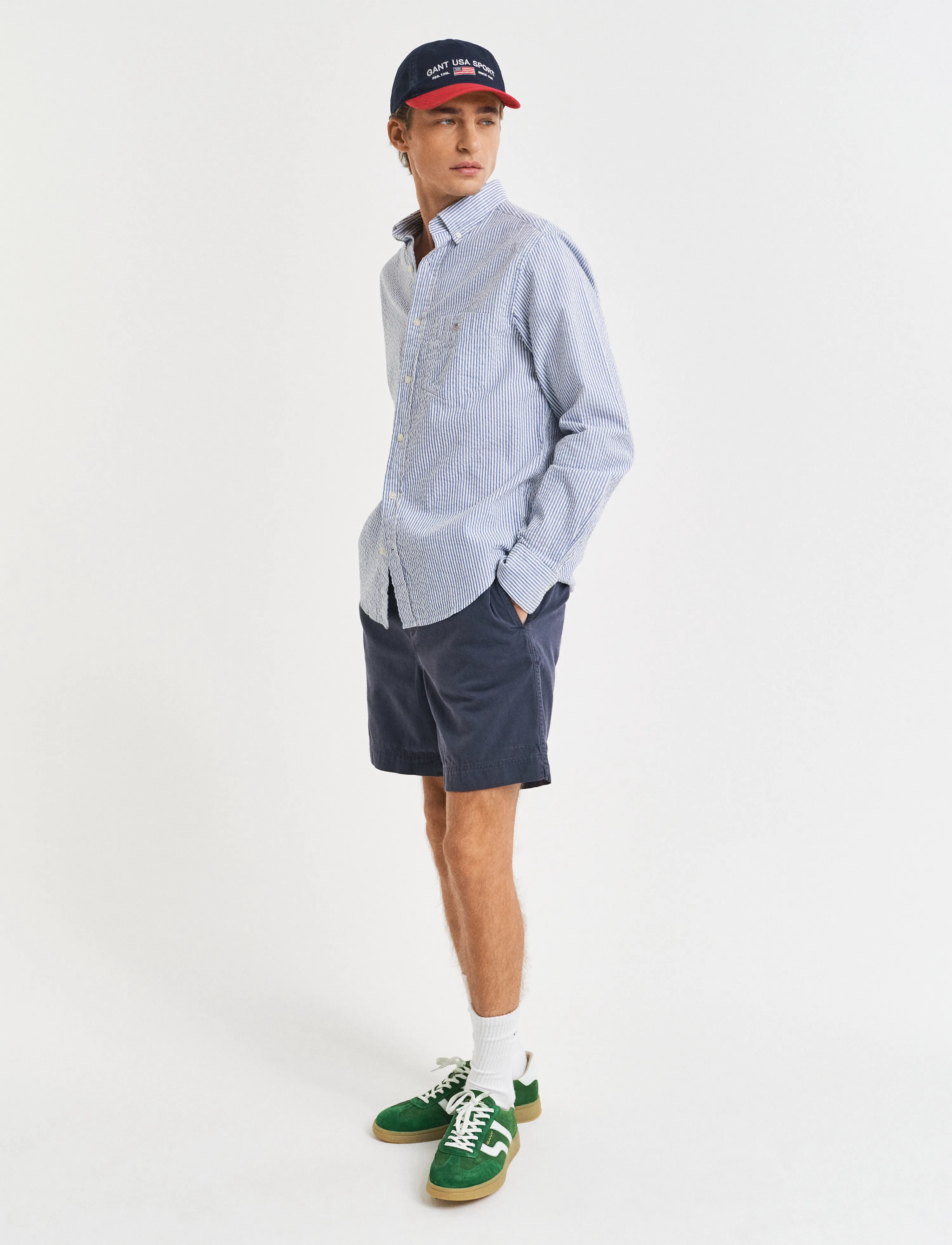 Gant - REG SUNFADED DS SHORTS - lühikesed vabaajapüksid - evening blue - 4