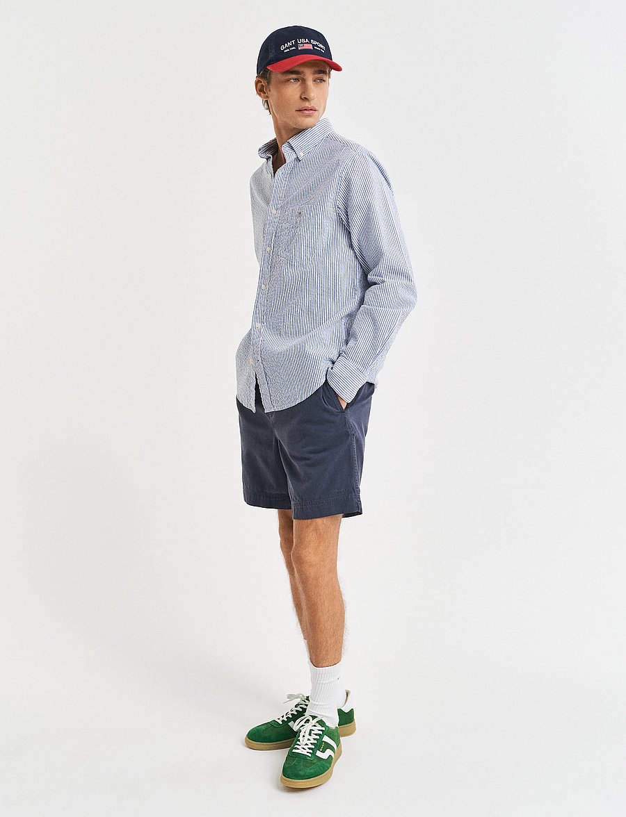 Gant - REG SUNFADED DS SHORTS - lühikesed vabaajapüksid - evening blue - 4