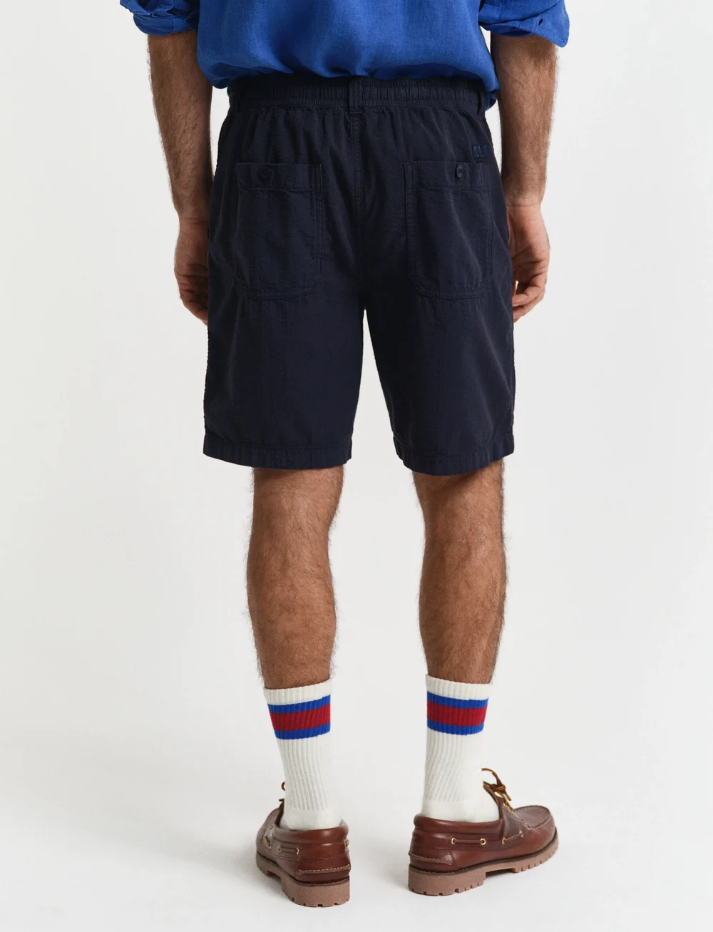 GANT - REG GMNT DYE SEERSUCKER SHORTS - casual shorts - evening blue - 2