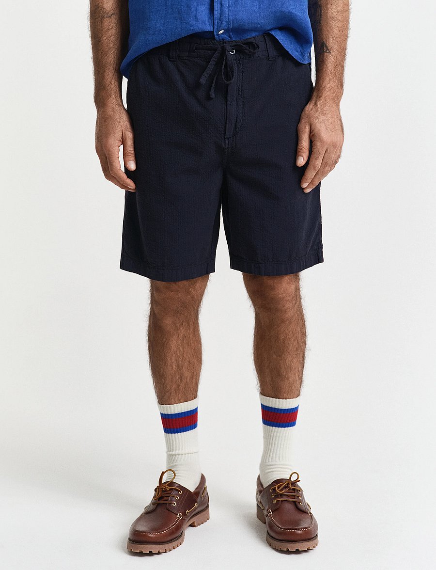 Gant - REG GMNT DYE SEERSUCKER SHORTS - casual shorts - evening blue - 3