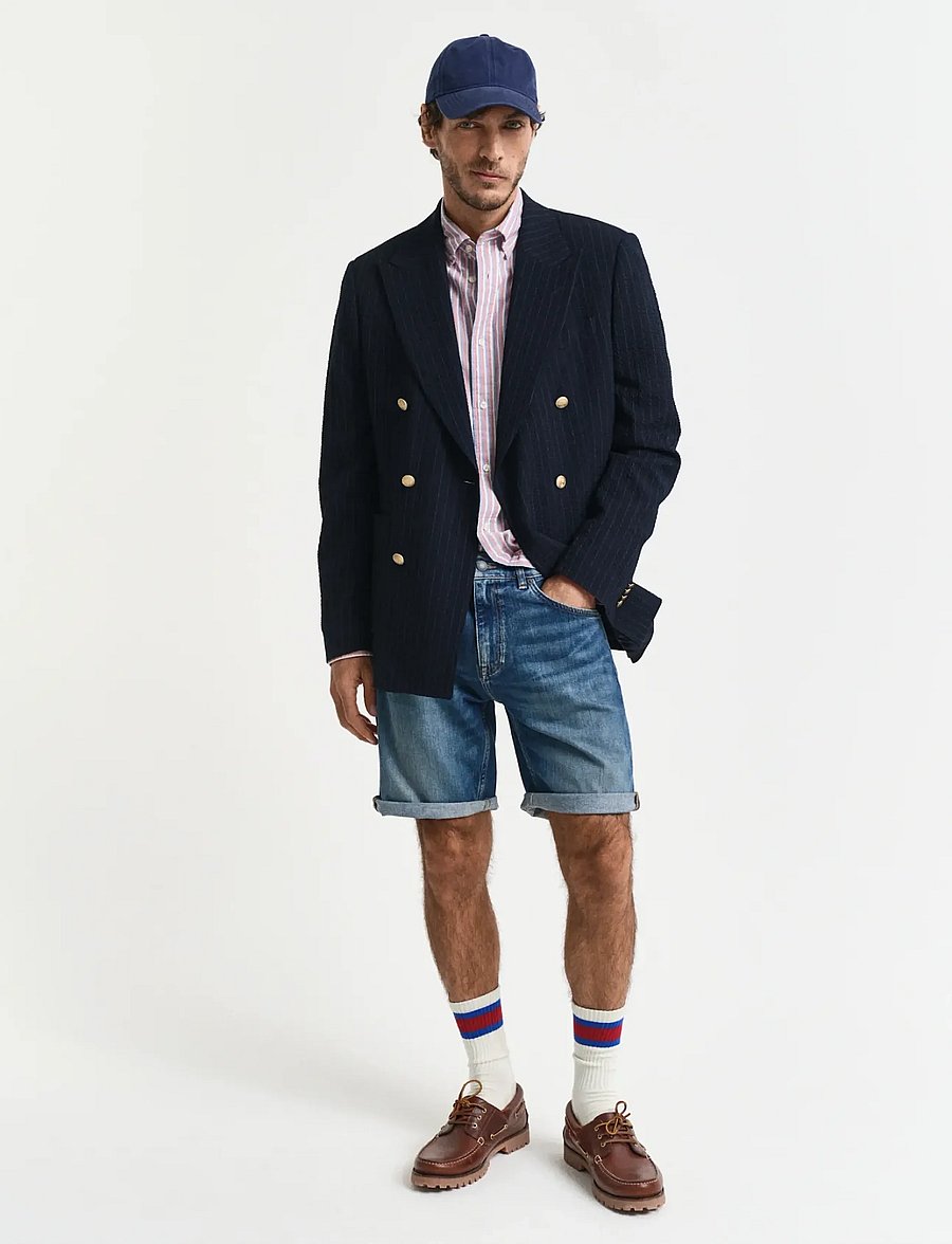 Gant - REG GANT JEANS SHORTS - jorts - mid blue vintage - 0
