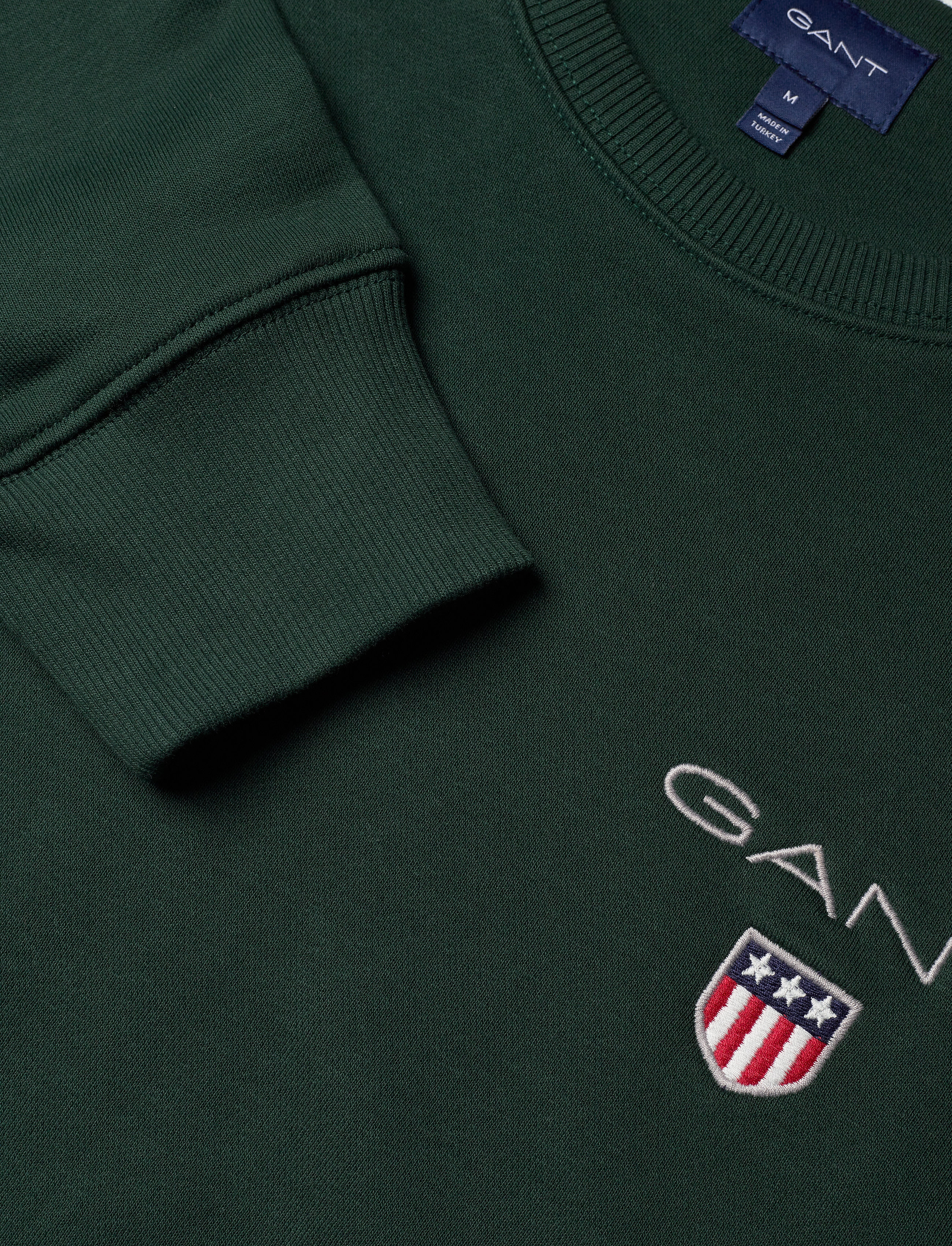 GANT - D1. MEDIUM SHIELD C-NECK SWEAT - tartan green - 2