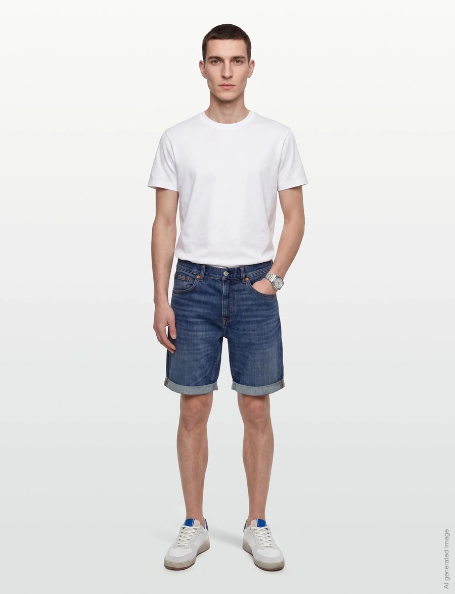 Gant - REG GANT JEANS SHORTS - short en jean - mid blue broken in - 0