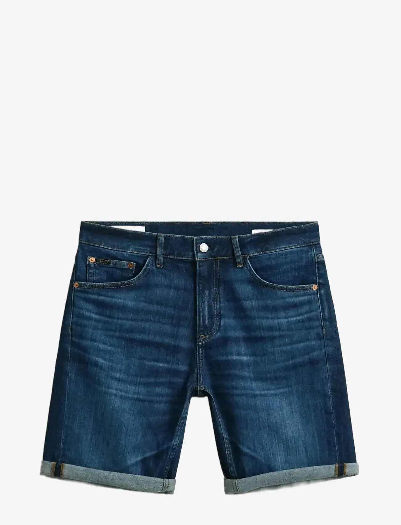 GANT - REG GANT JEANS SHORTS - jeans shorts - mid blue worn in - 1