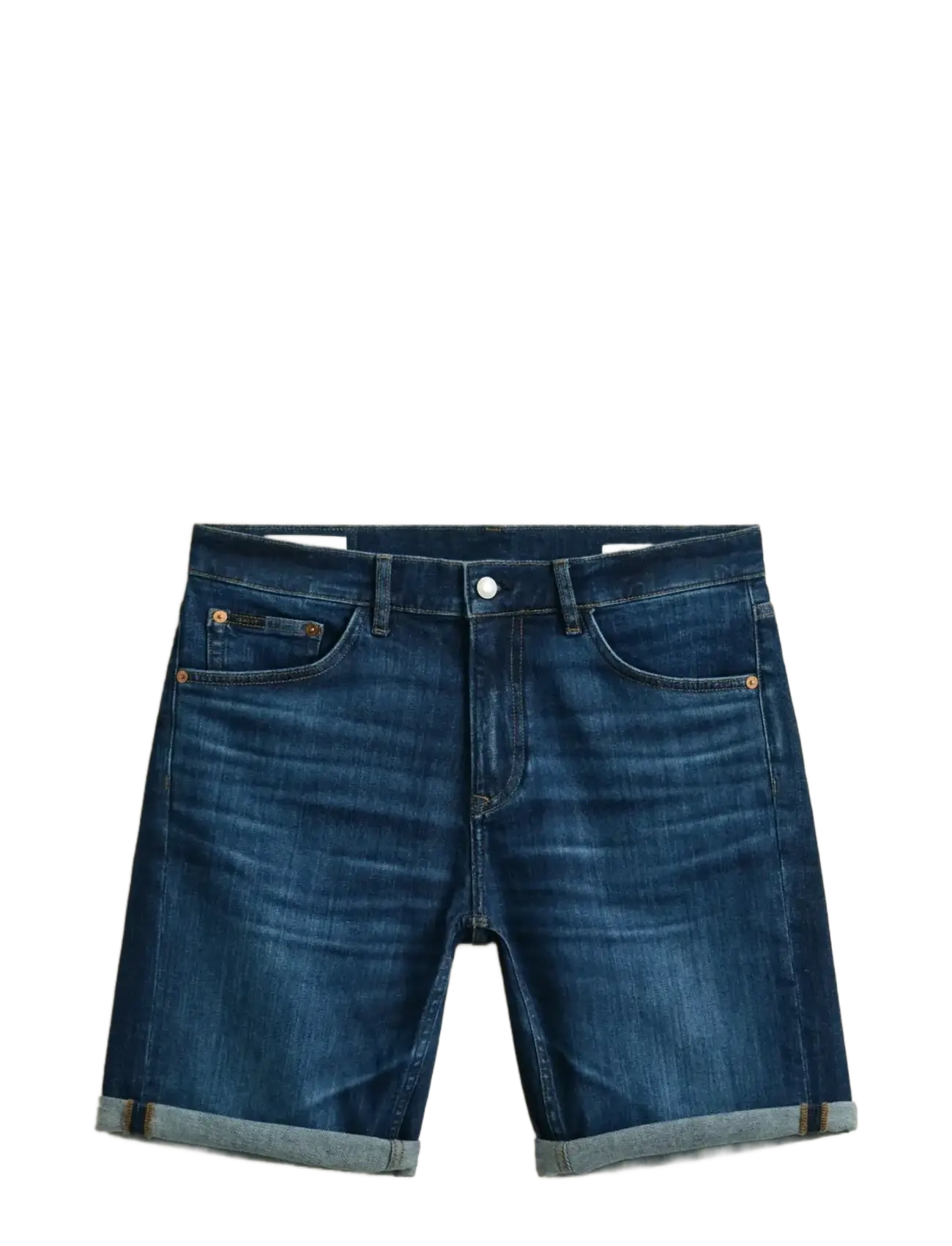 GANT REG GANT JEANS SHORTS - Kampanija - MID BLUE WORN IN / navy