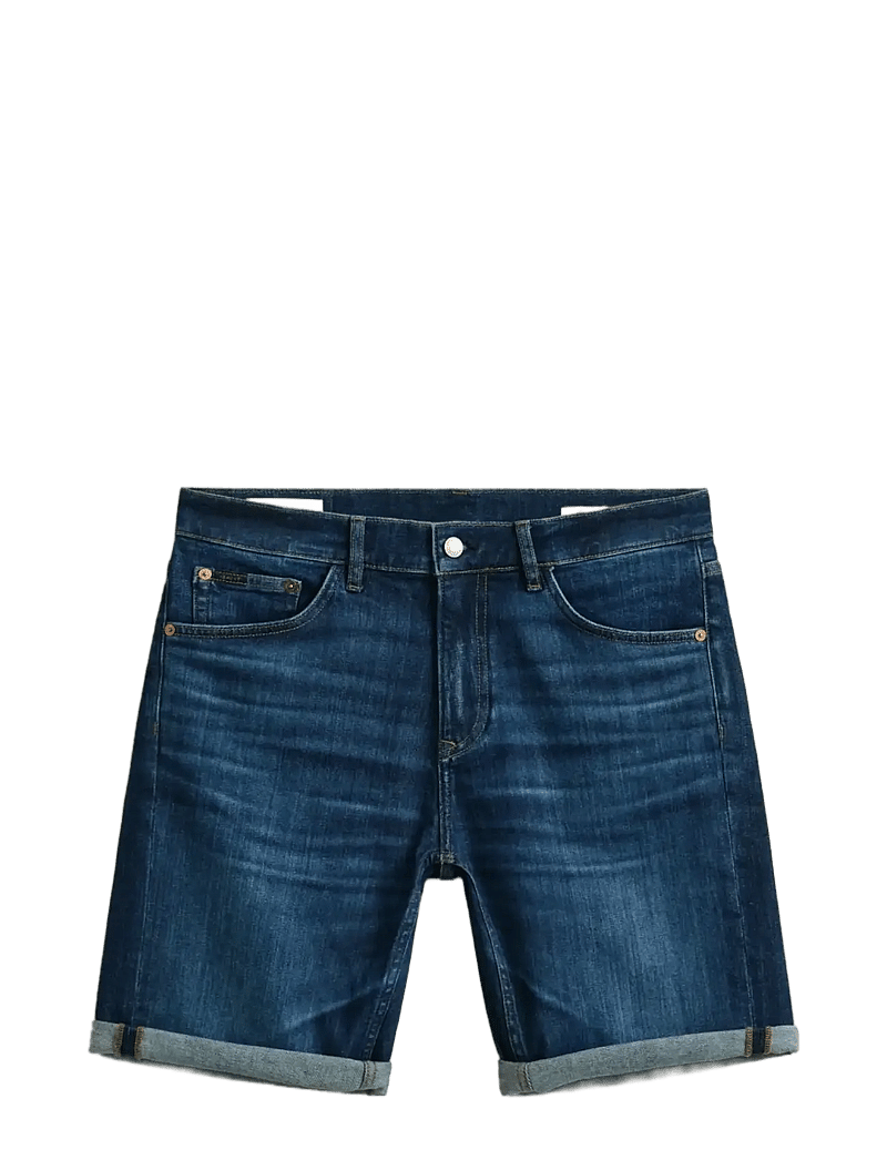 GANT - REG GANT JEANS SHORTS - jeans shorts - mid blue worn in - 1