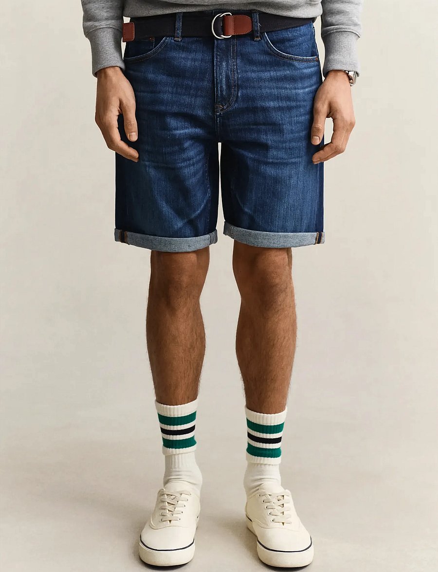 Gant - REG GANT JEANS SHORTS - jorts - mid blue worn in - 3