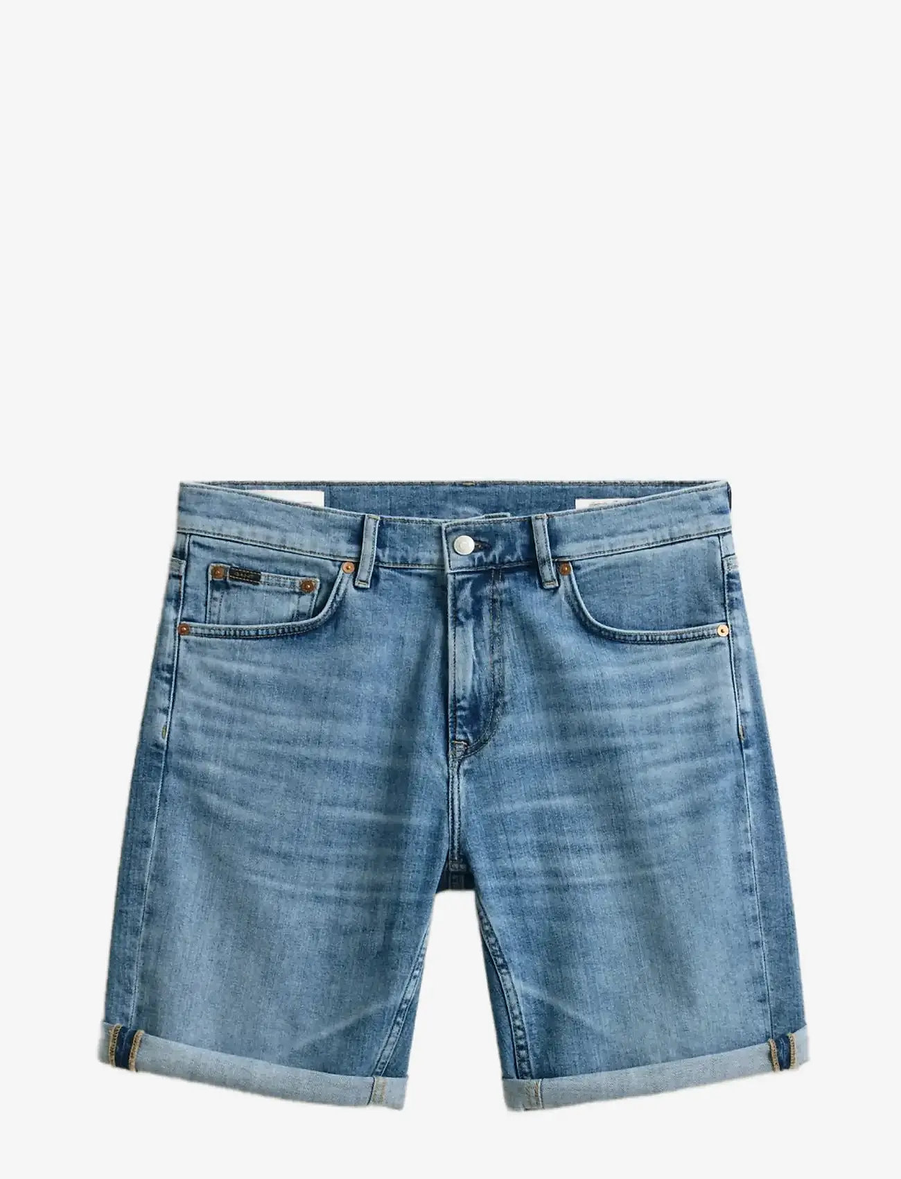 GANT - REG GANT JEANS SHORTS - jeans shorts - semi light blue worn in - 1