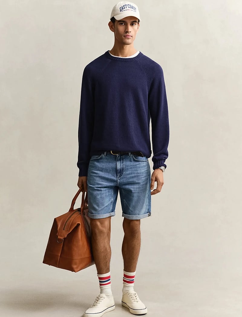 GANT - REG GANT JEANS SHORTS - jeans shorts - semi light blue worn in - 4