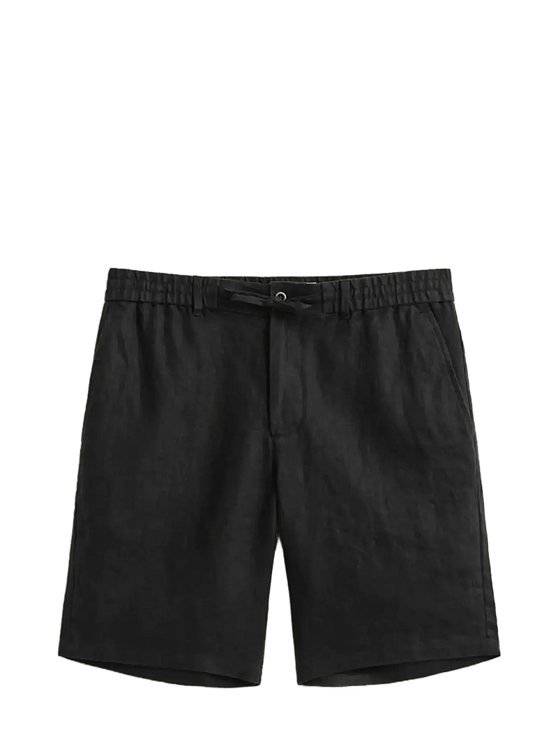 Gant - REG LINEN DS SHORTS - hørshorts - black - 1