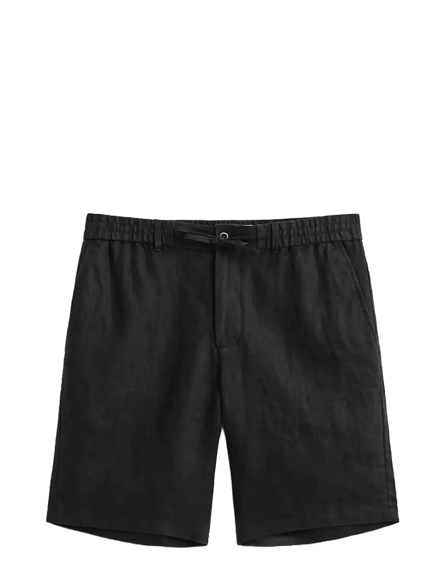 Gant - REG LINEN DS SHORTS - leinen-shorts - black - 1