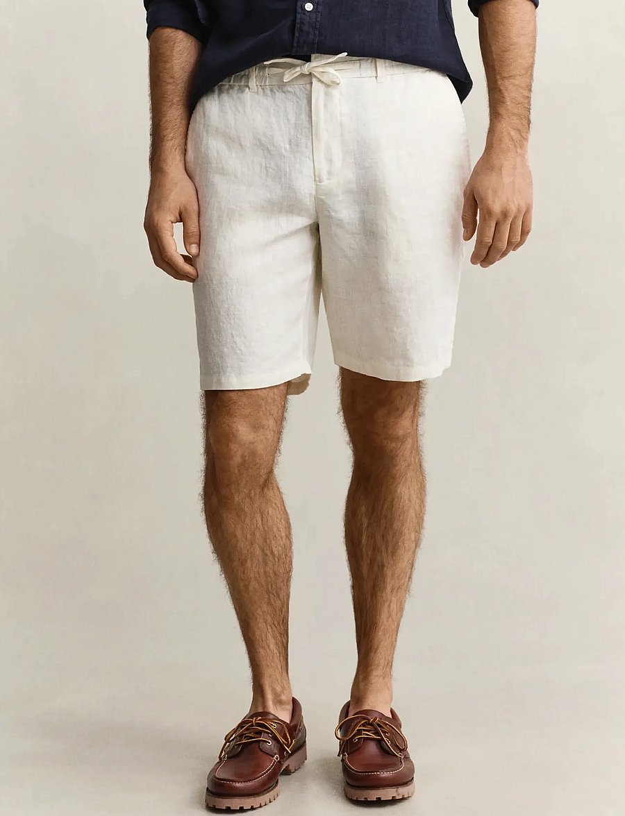 Gant - REG LINEN DS SHORTS - shop efter anledning - cream - 3