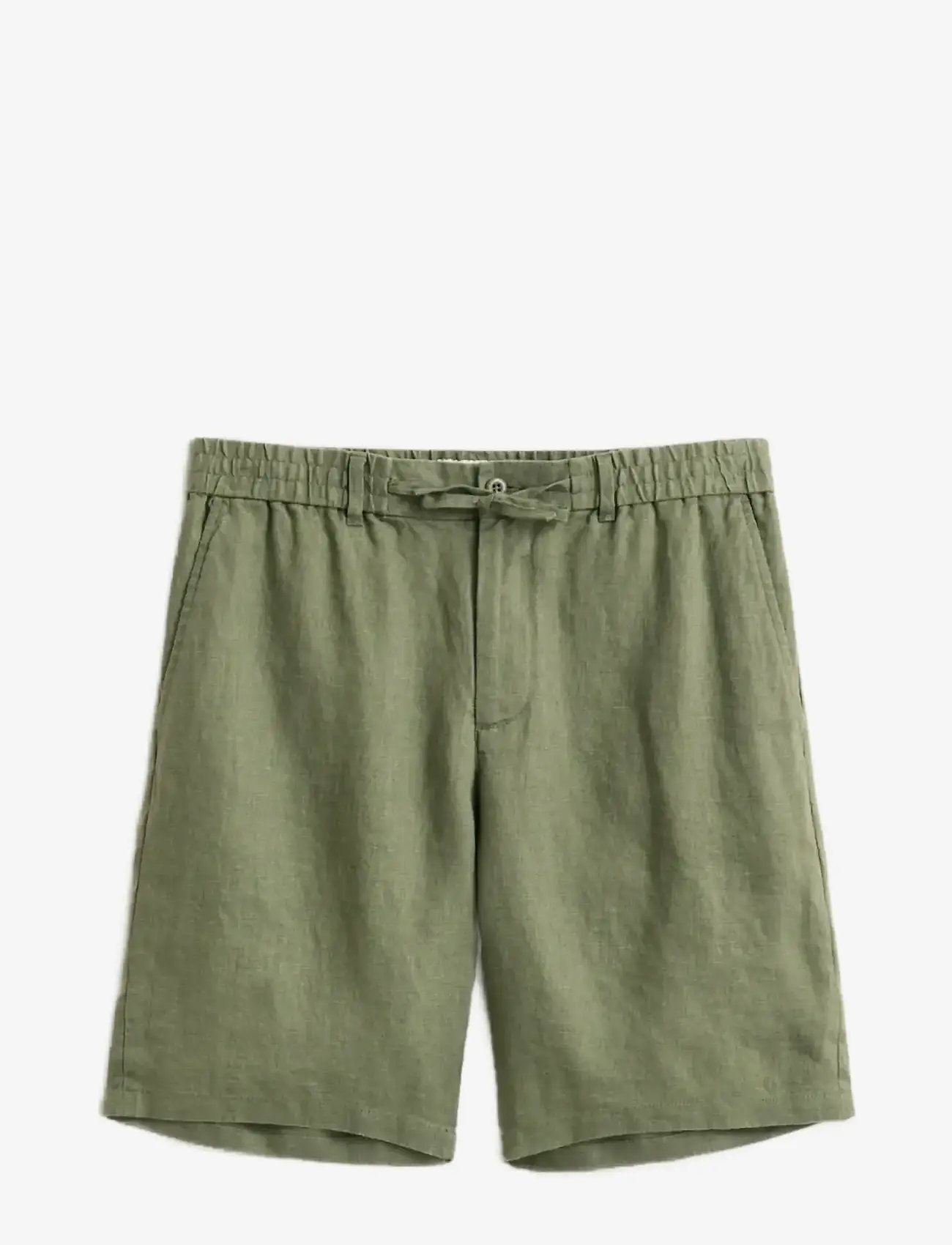 GANT - REG LINEN DS SHORTS - hørshorts - dry herb green - 1