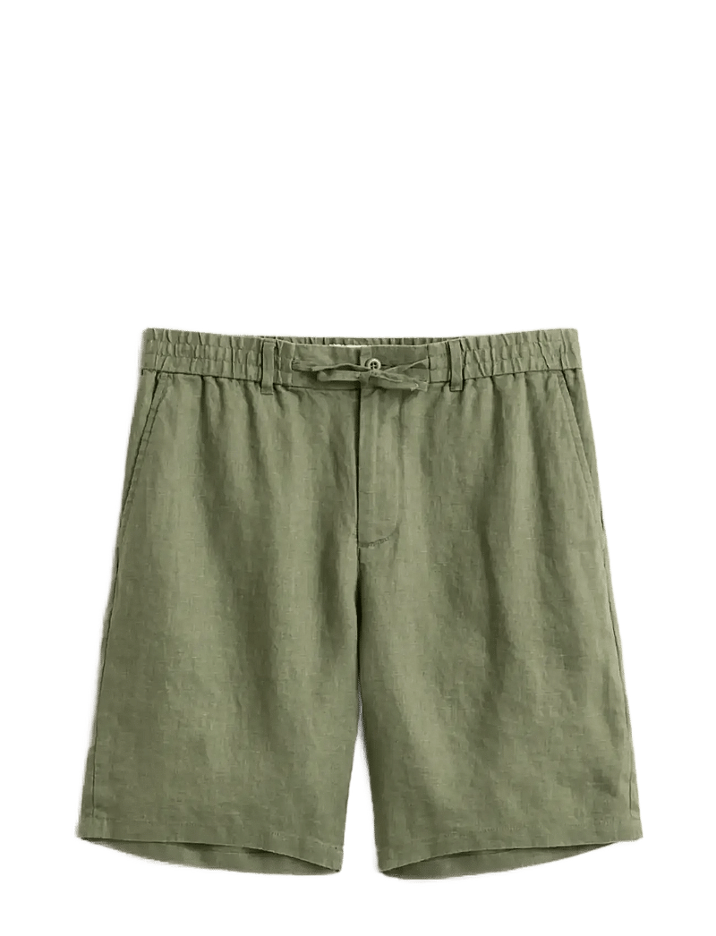 GANT - REG LINEN DS SHORTS - hørshorts - dry herb green - 1