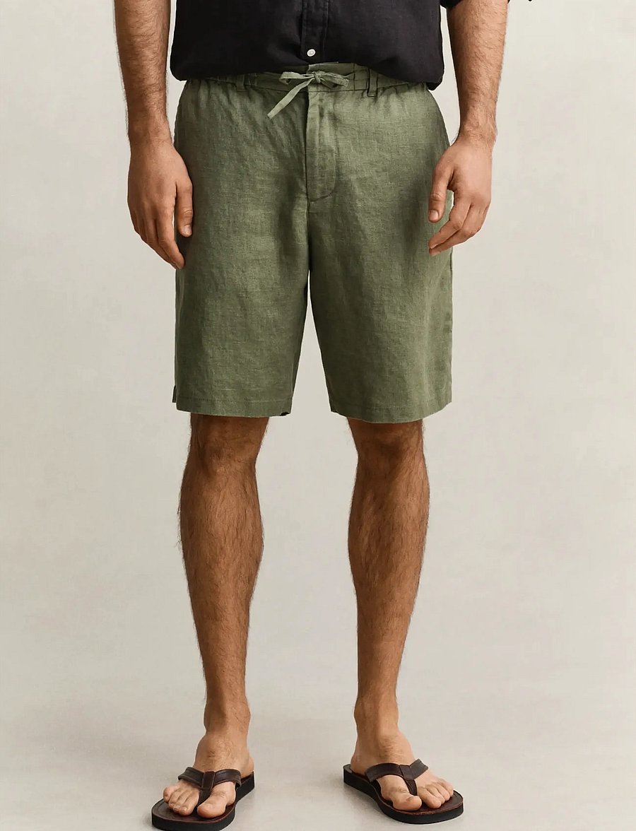Gant - REG LINEN DS SHORTS - leinen-shorts - dry herb green - 3