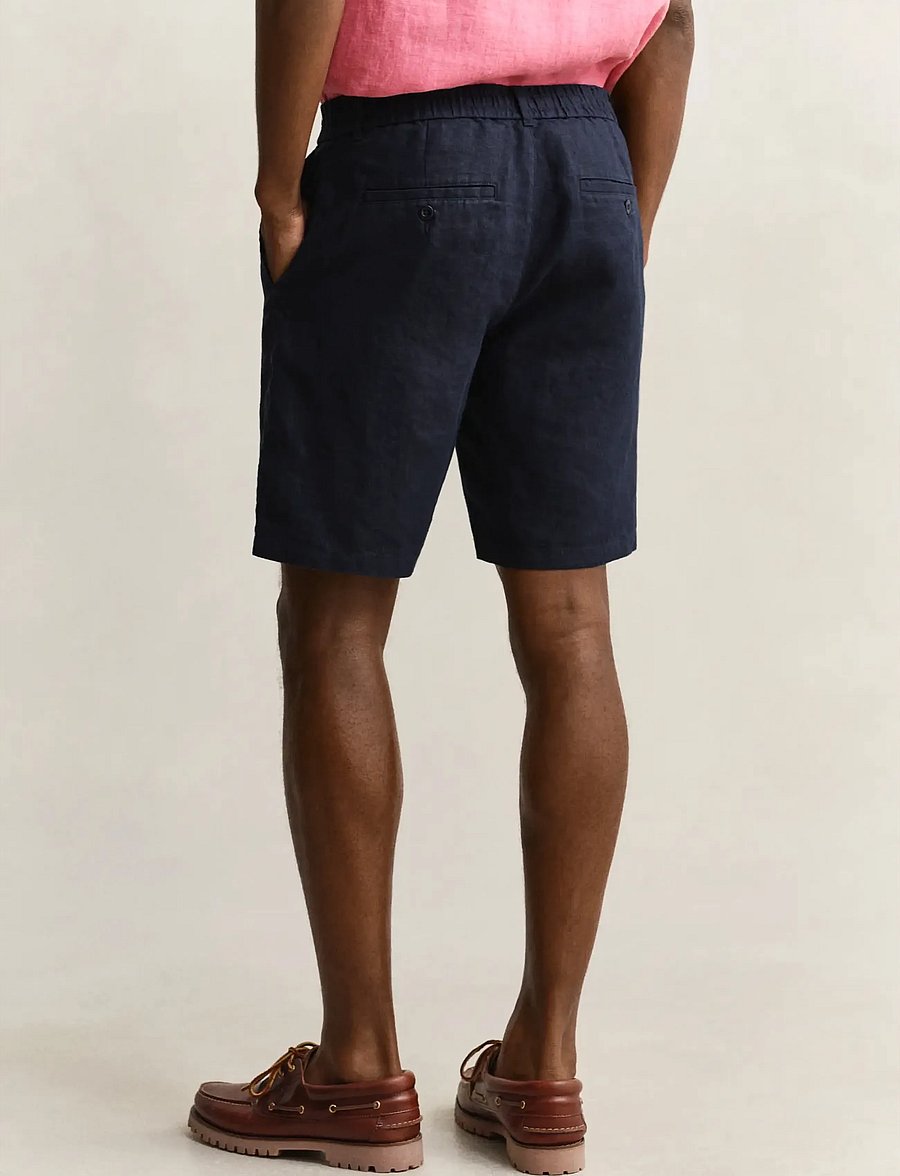 Gant - REG LINEN DS SHORTS - leinen-shorts - evening blue - 2