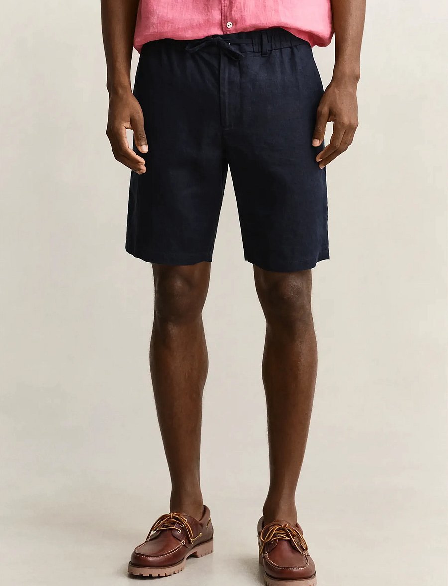 Gant - REG LINEN DS SHORTS - leinen-shorts - evening blue - 3