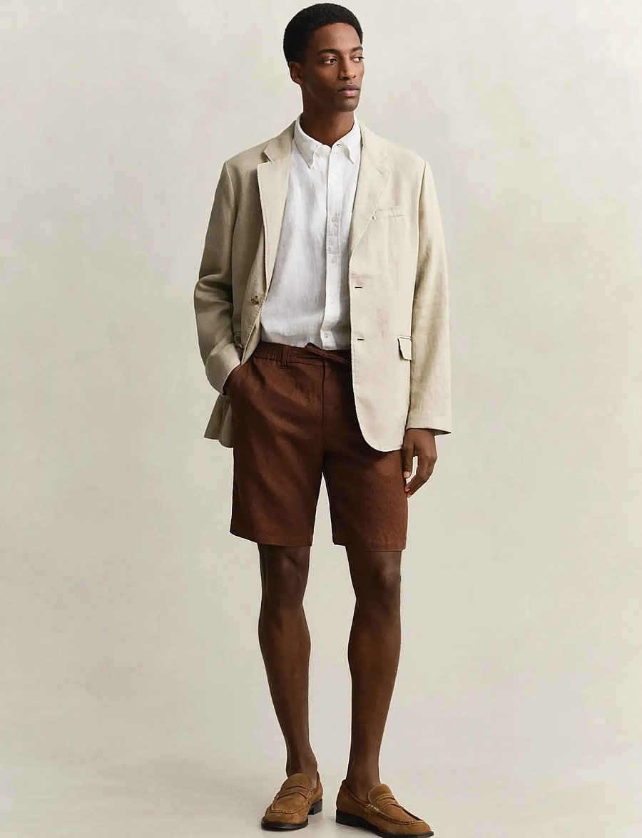 Gant - REG LINEN DS SHORTS - shop efter anledning - mahogany brown - 4