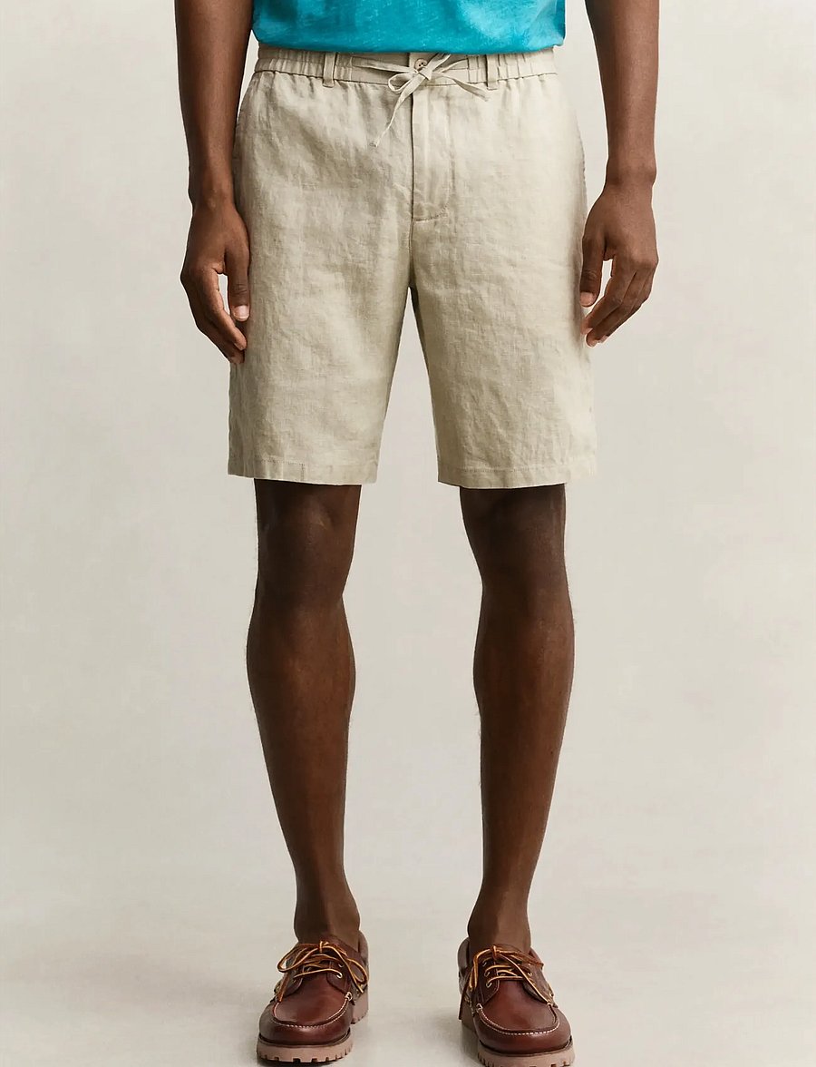 Gant - REG LINEN DS SHORTS - hørshorts - oat beige - 3