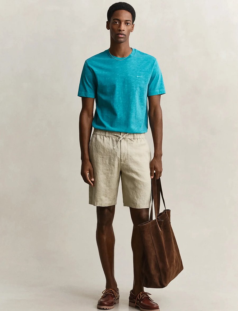Gant - REG LINEN DS SHORTS - hørshorts - oat beige - 4