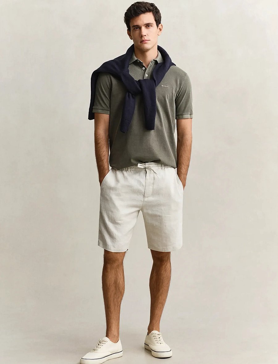 Gant - REG LINEN DS SHORTS - shop efter anledning - sand - 0