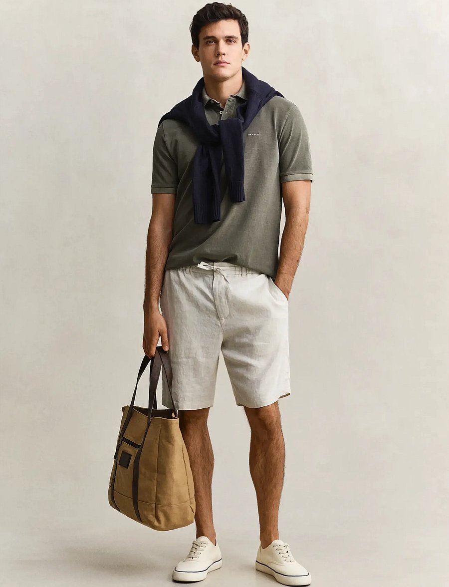 Gant - REG LINEN DS SHORTS - shop efter anledning - sand - 4