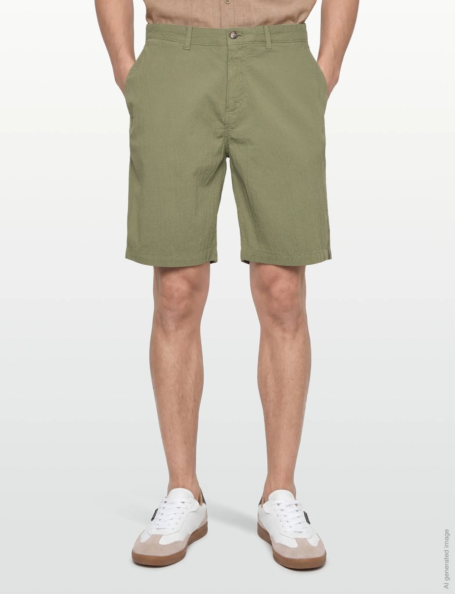 Gant - REG GMNT DYED SEERSUCKER SHORTS - casual shorts - dry herb green - 3