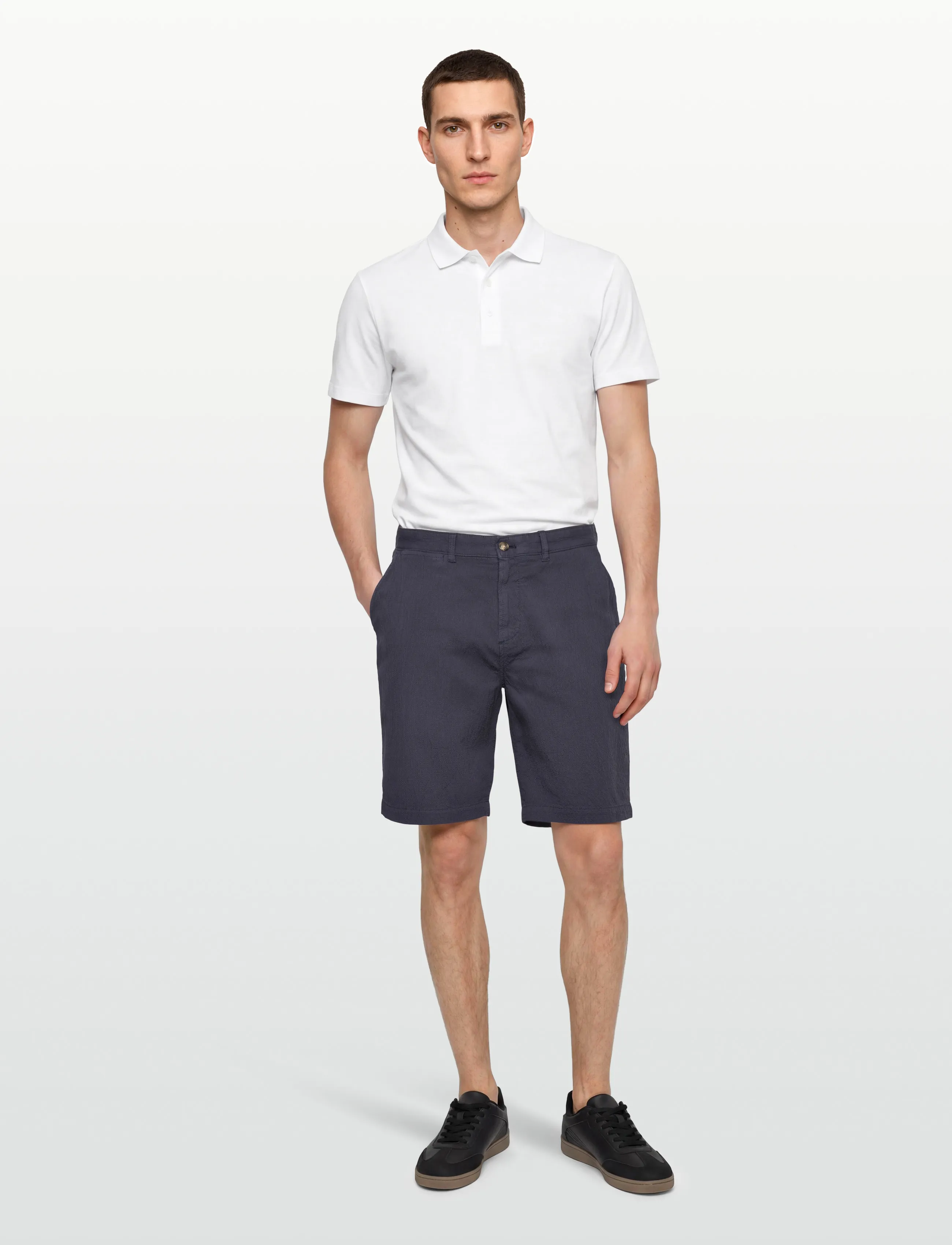 Gant Reg Gmnt Dyed Seersucker Shorts, Mænd, Seersucker Shorts, Navy, Str: 30
