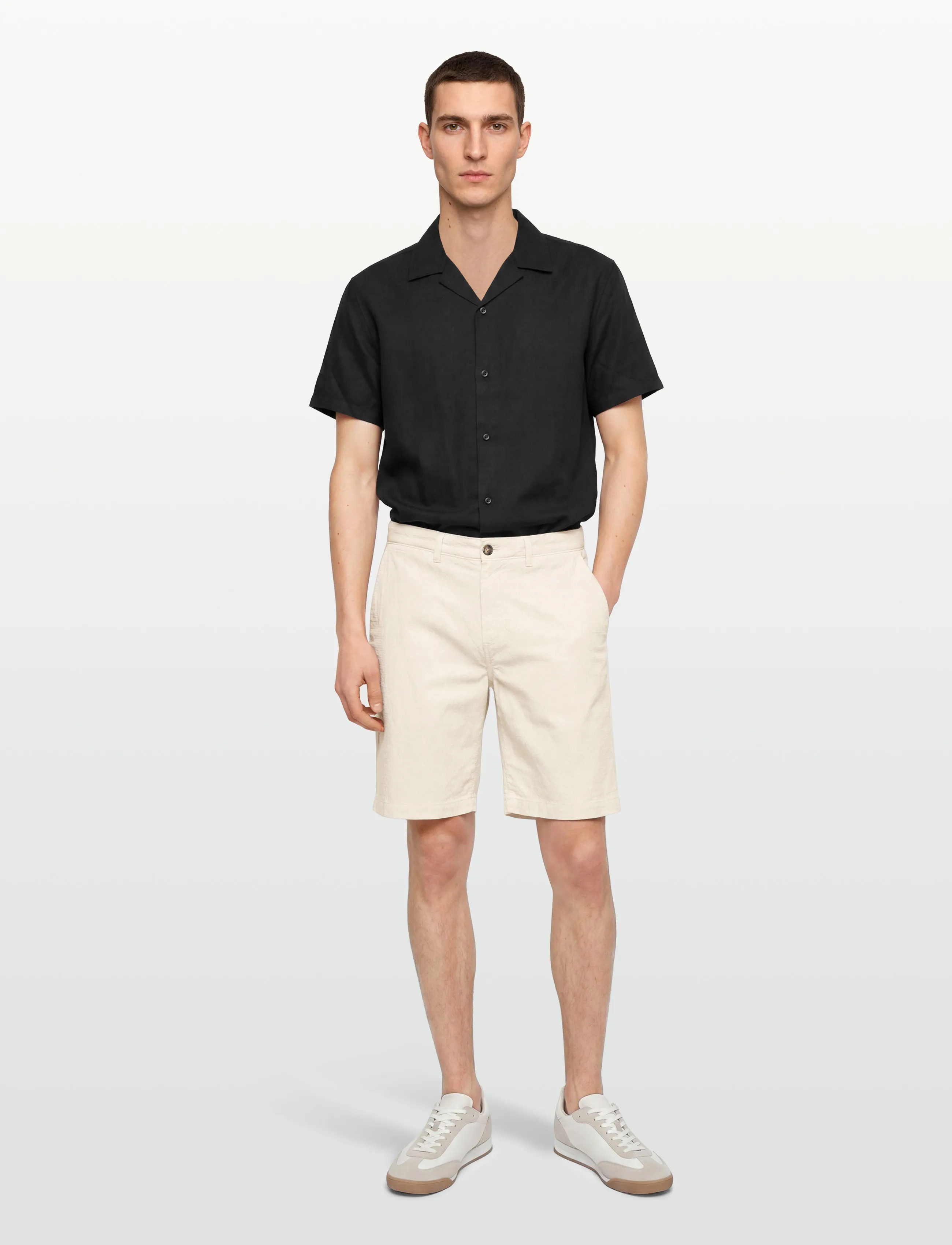 Gant Reg Gmnt Dyed Seersucker Shorts, 31, Beige, Shorts > Afslappede Shorts, Herre