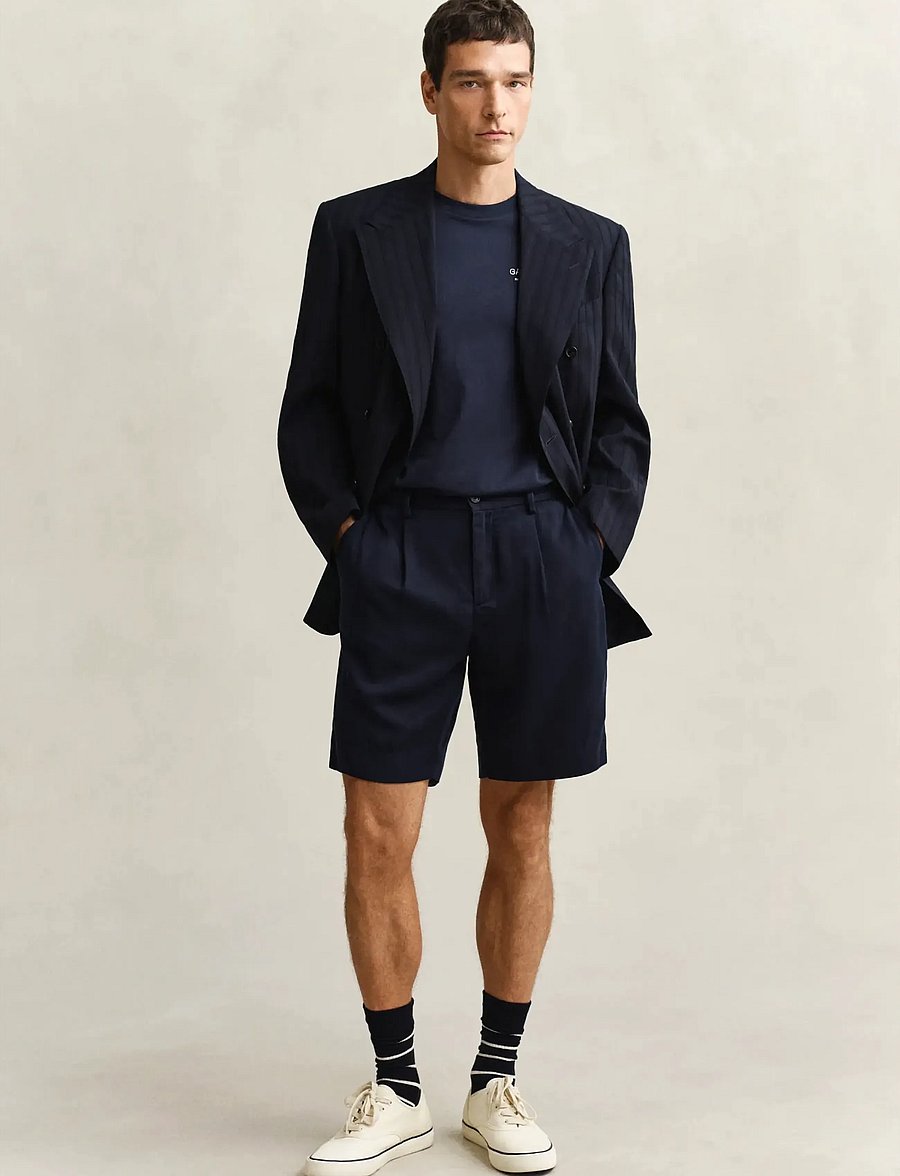 Gant - REG LYOCELL SHORTS - casual shorts - evening blue - 4