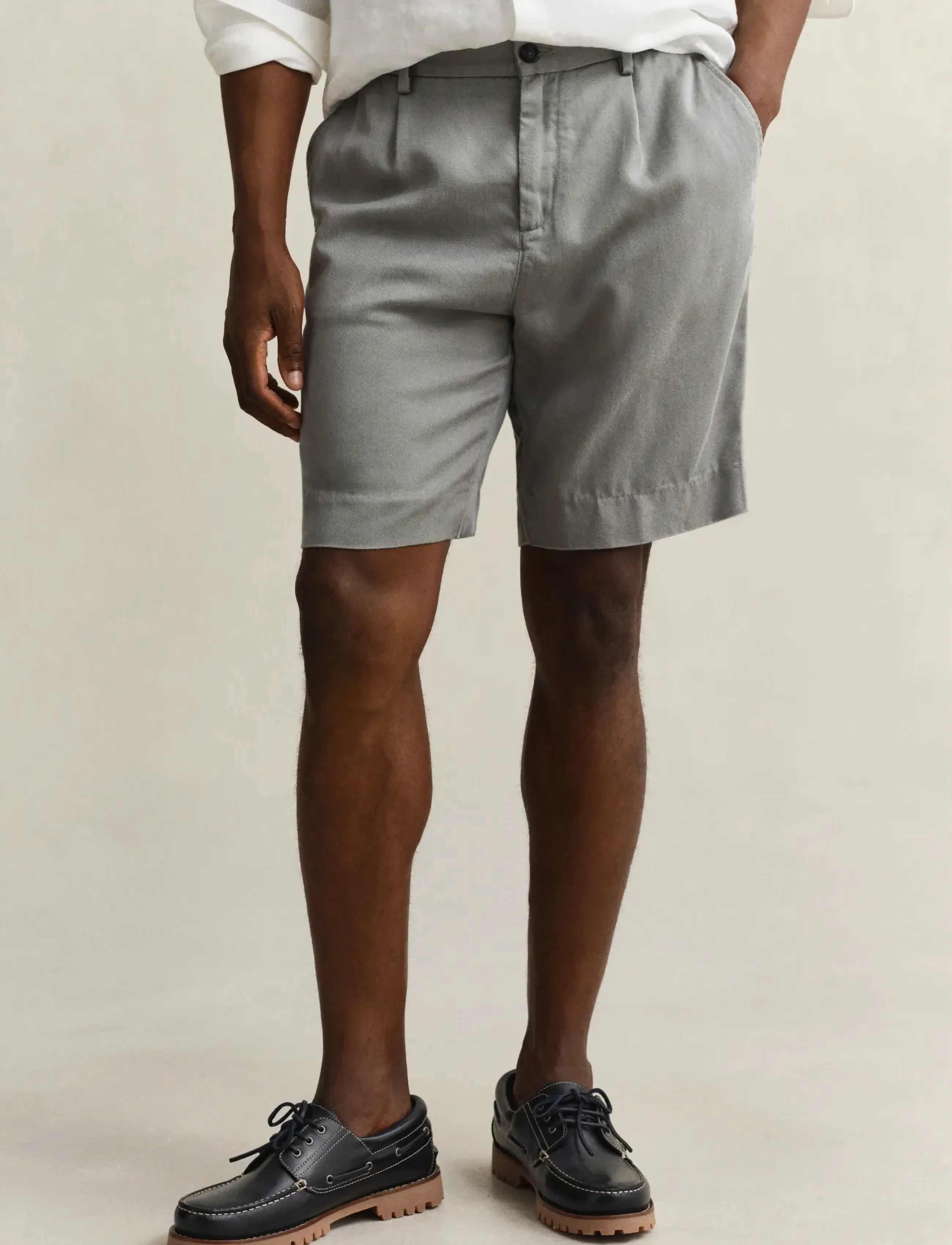 Gant - REG LYOCELL SHORTS - casual shorts - pewter grey - 3