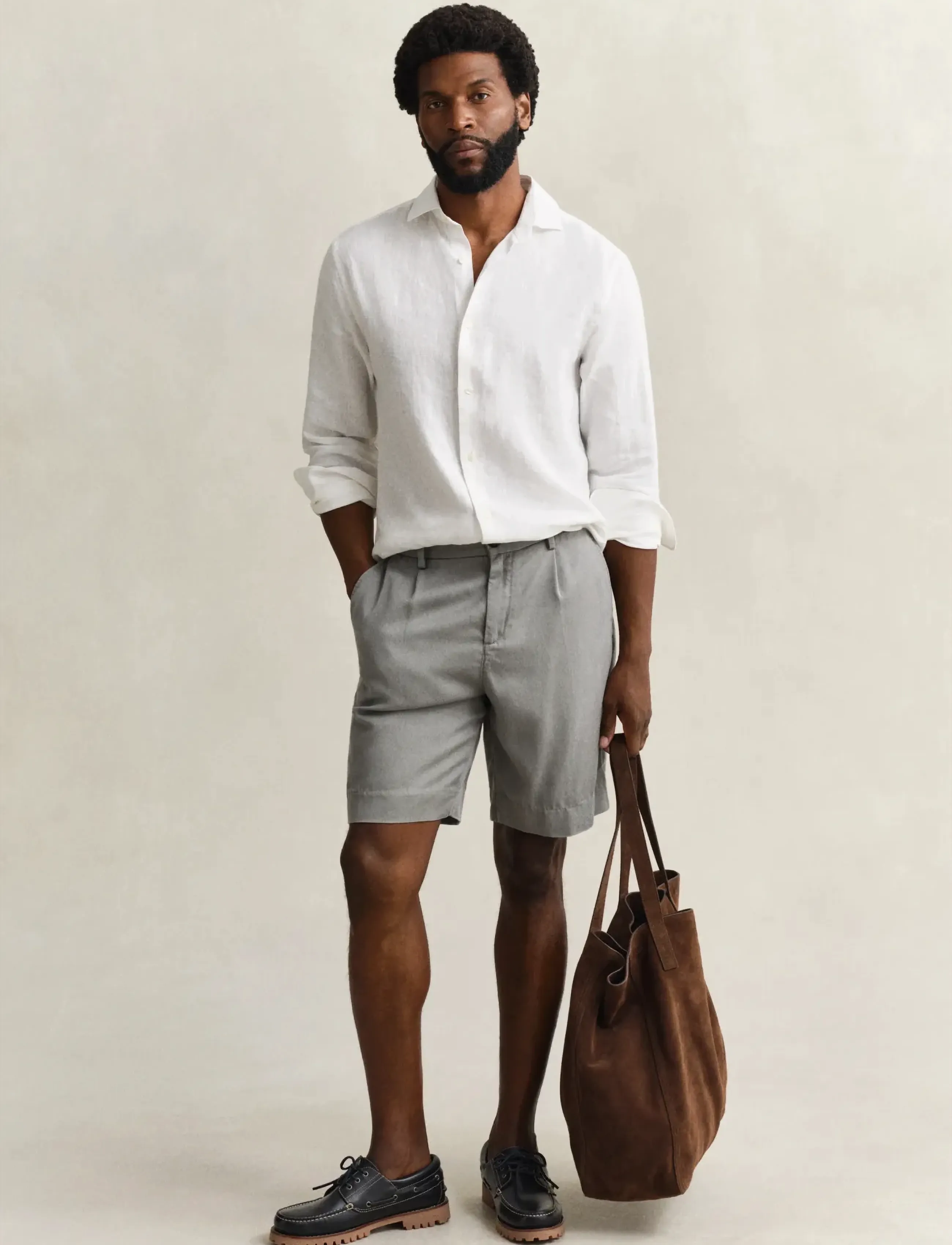 Gant - REG LYOCELL SHORTS - casual shorts - pewter grey - 4