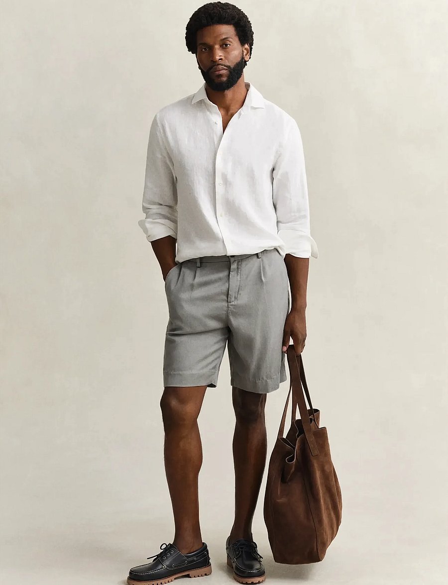 Gant - REG LYOCELL SHORTS - casual shorts - pewter grey - 4