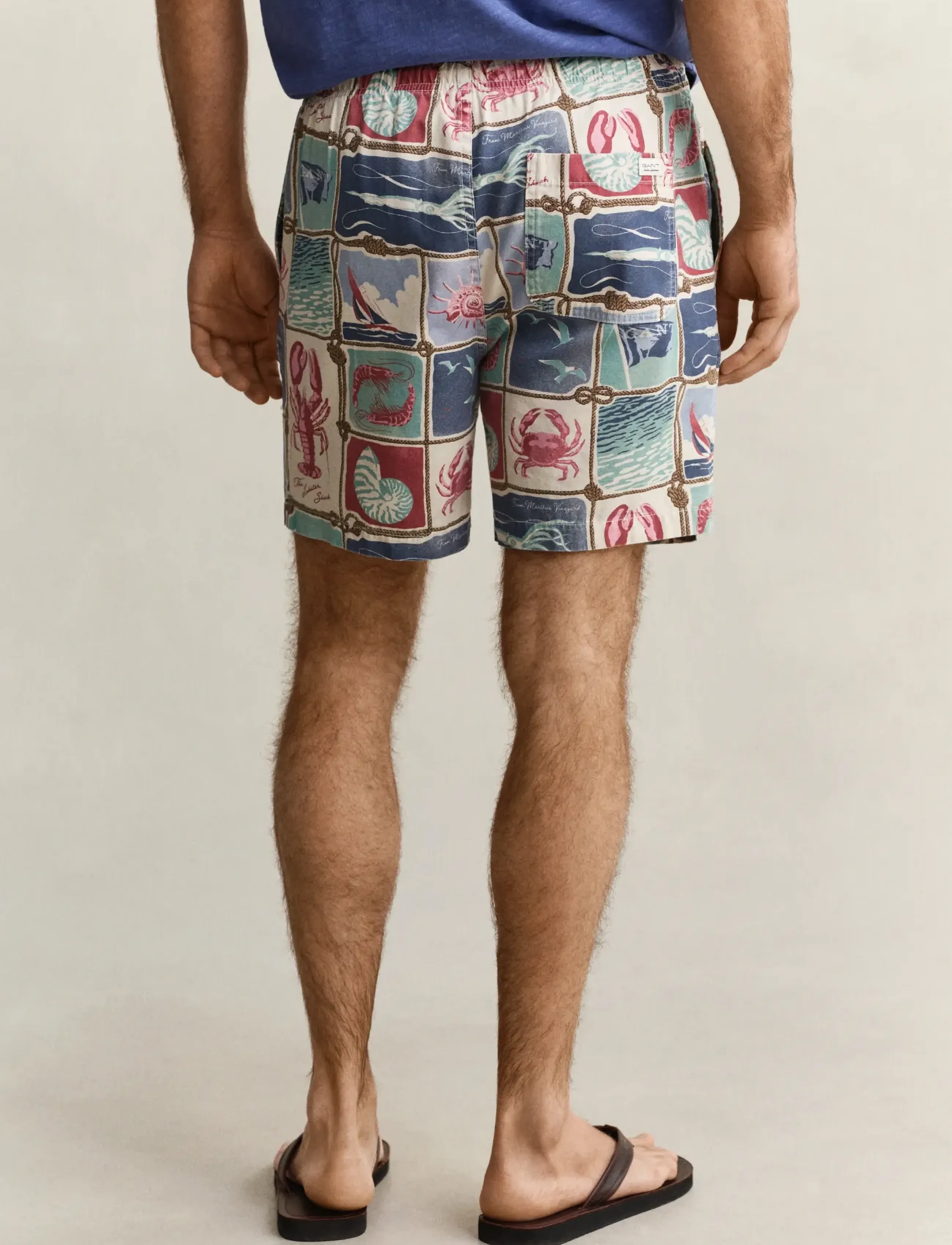 Gant - REG NAUTICAL PRINT DS SHORTS - casual shorts - creamed white - 2